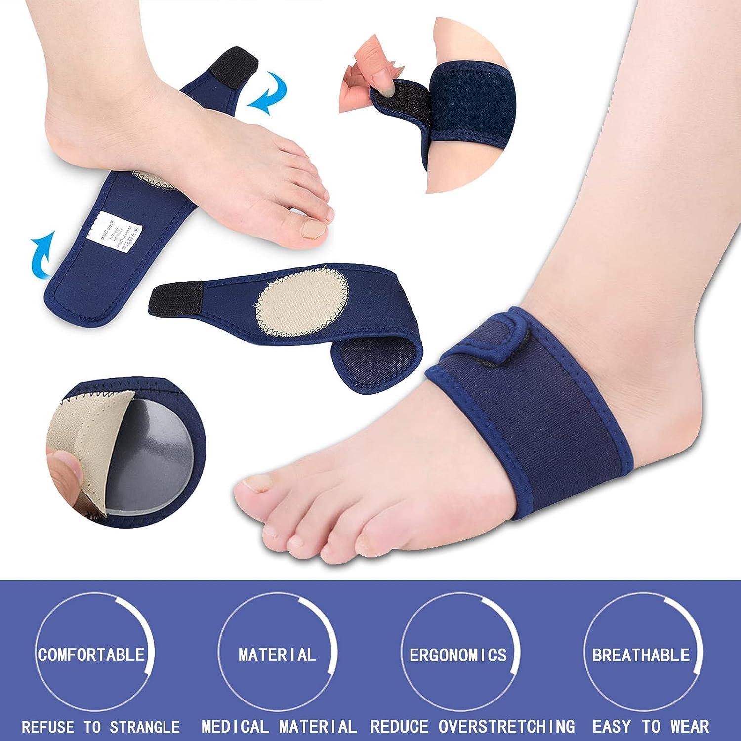 SUBAOQI 2 Pair plantar fasciitis relief foot band arch support brace ...