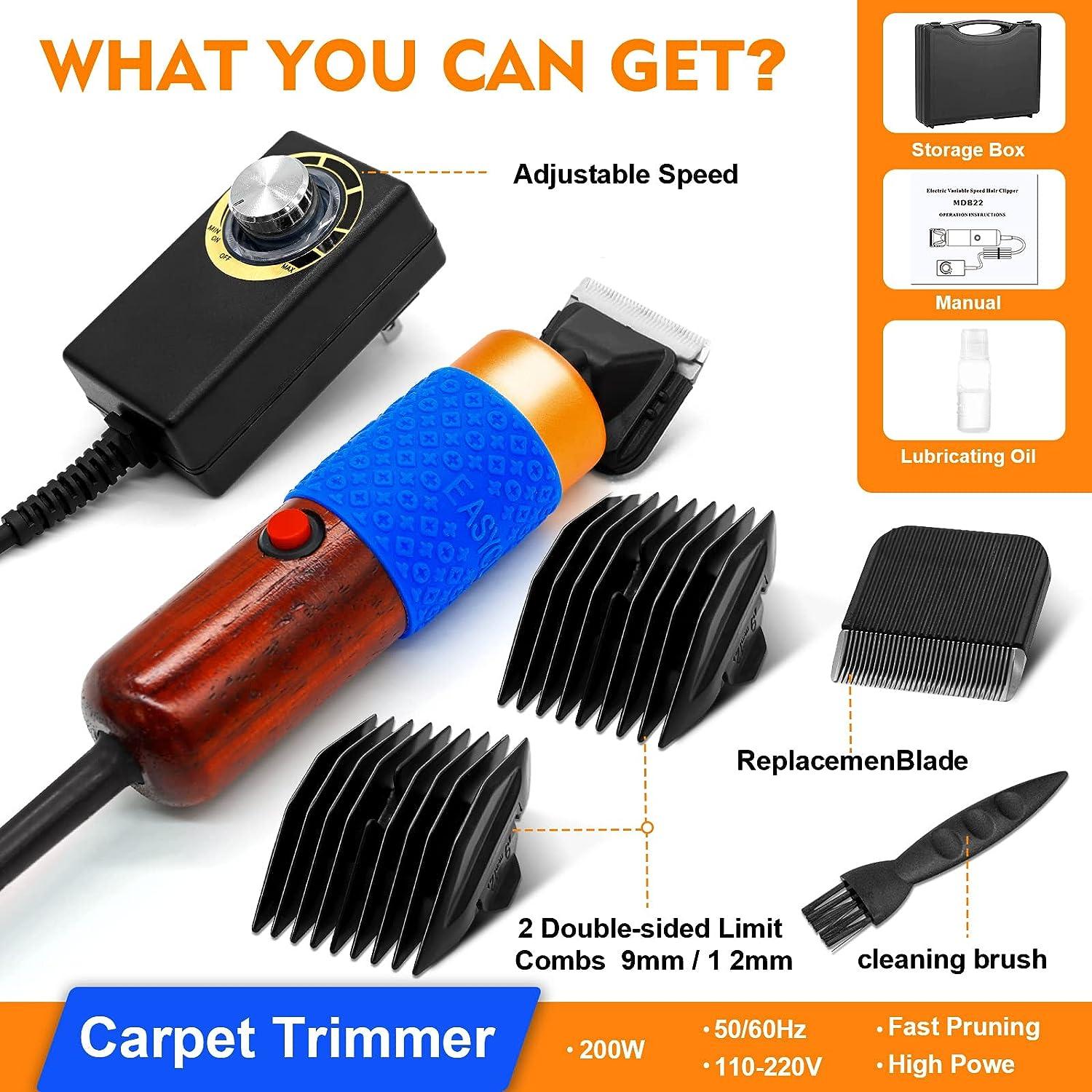 Electric Carpet Trimmer, Tufting Gun, Scissors with Shearing Guide