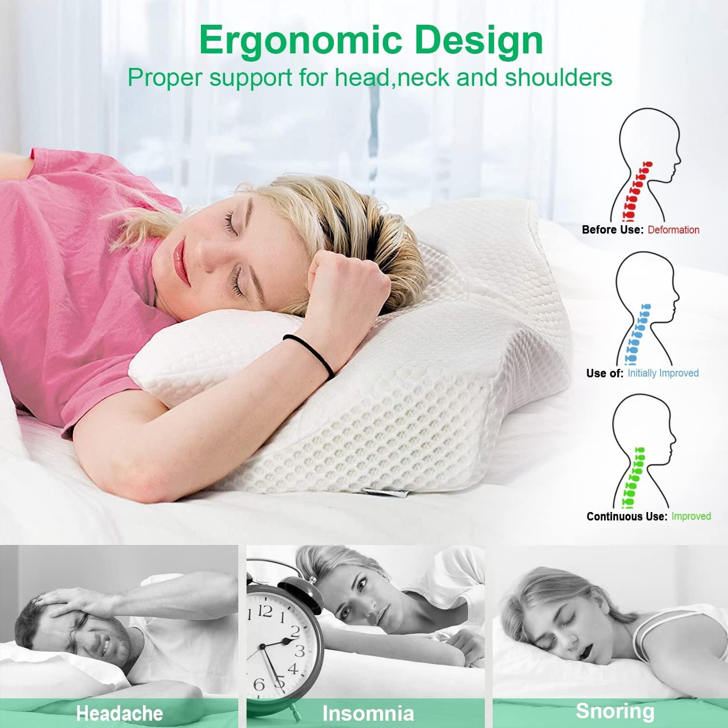 Orthopaedic Pillow Memory Foam Contour Head Neck Back Support Firm