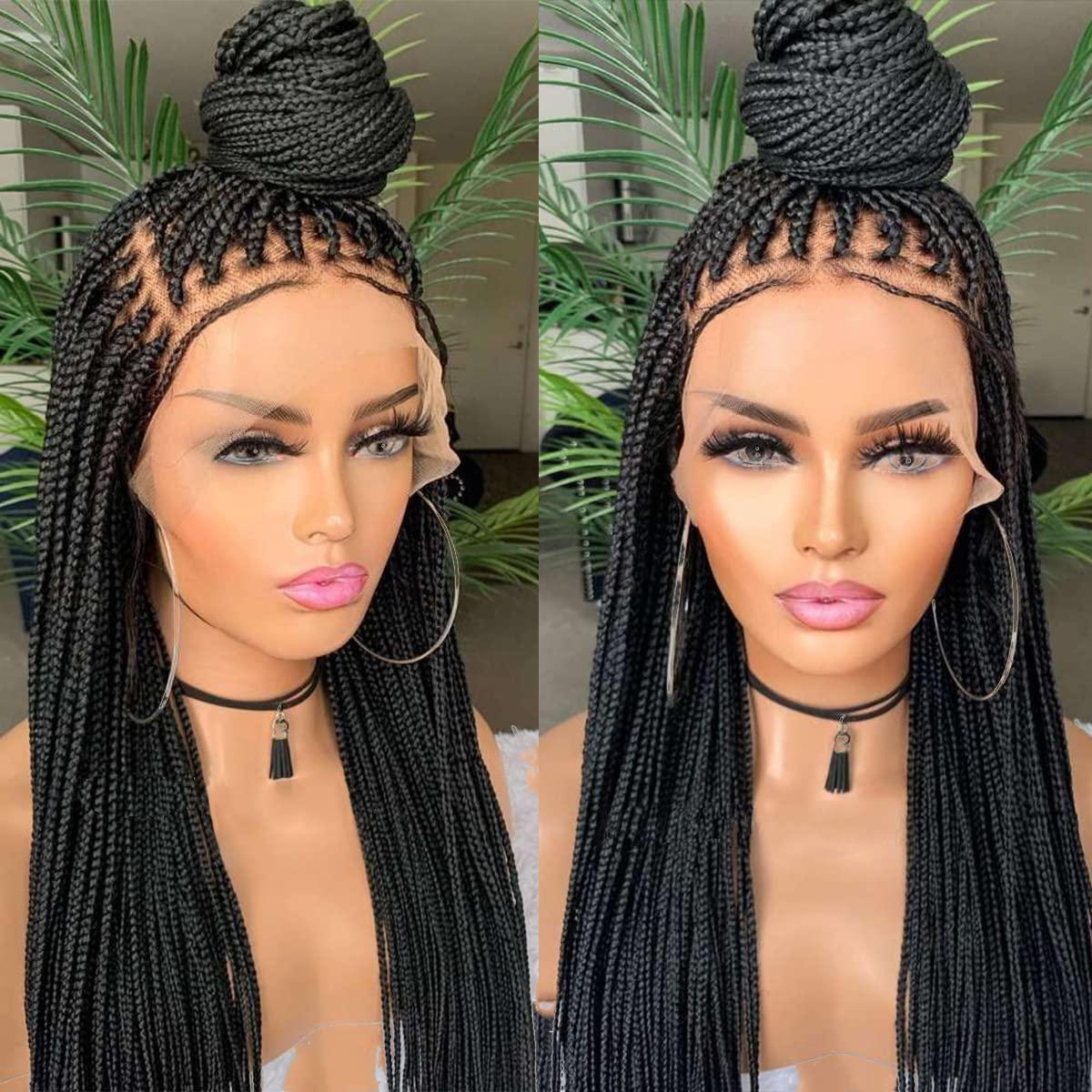 Braid Wigs for Black Women Black Box Braided Lace Front Wigs with Baby Hair
