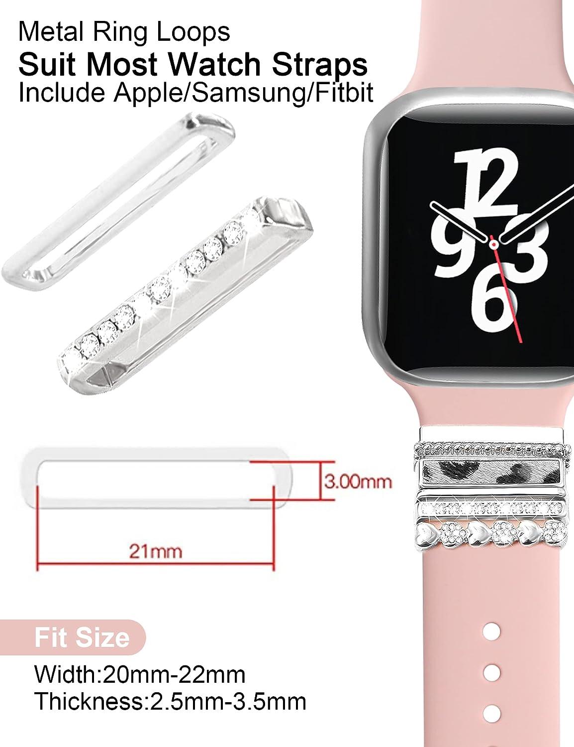 1 Set Metal Decorative Ring Loops for Apple Watch Series 7 / 6 /5