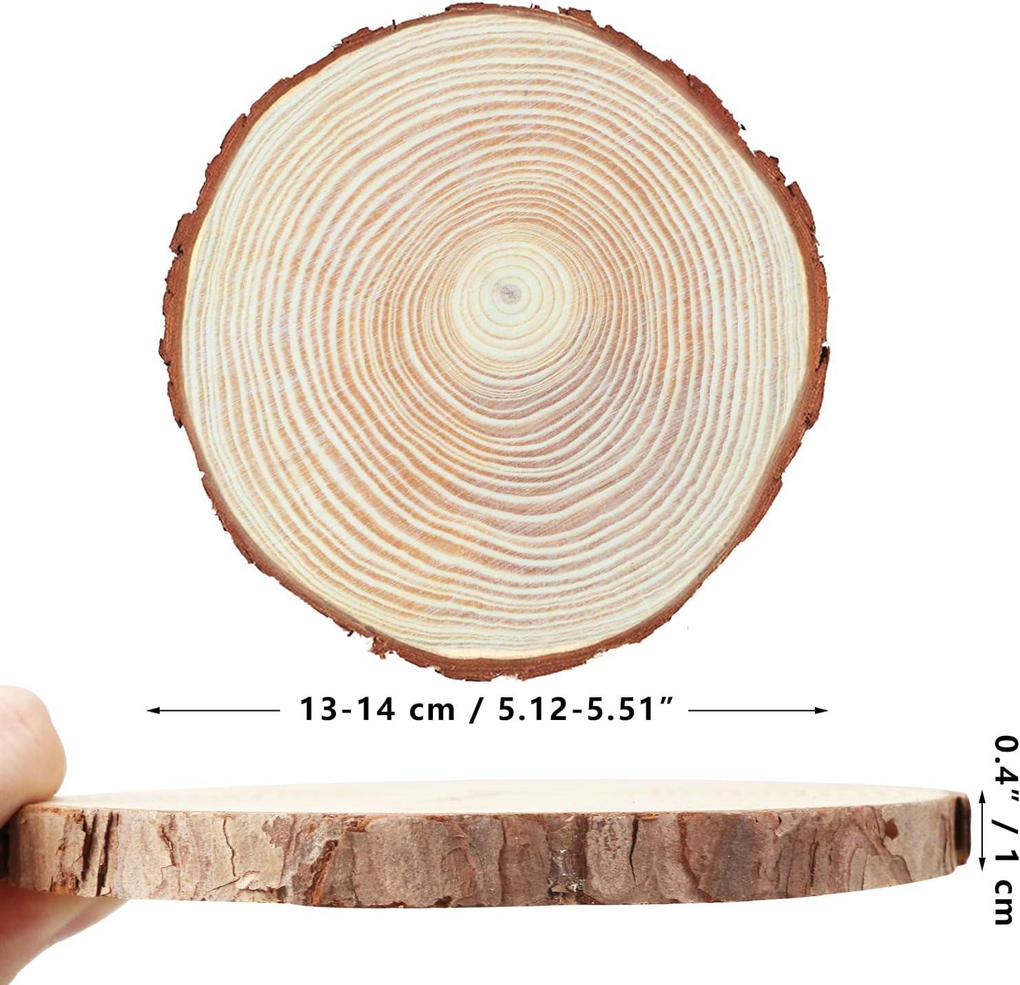 Wood Slices Circles Pine Tree Bark Log Discs DIY Crafts Wedding Party  Decoration