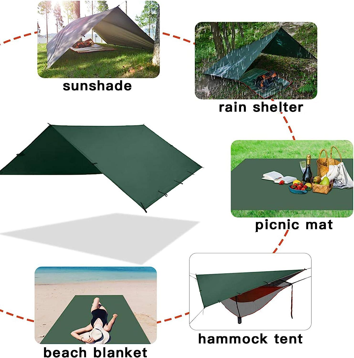 Portable Camping Tent Tarp Awning Sun Shade Rain Shelter Mat Beach Picnic  Pad