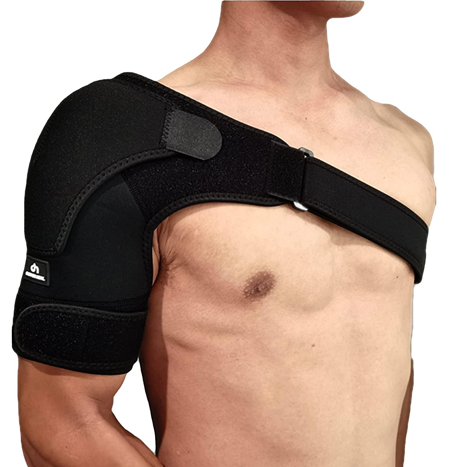 M-Shoulder Brace Adjustable Neoprene Shoulder Brace for Women and Men,  Compression Bandage Shoulder Support for Tendonitis Shoulder Dislocation  Sport Injury Recovery, Left and Right Shoulder 