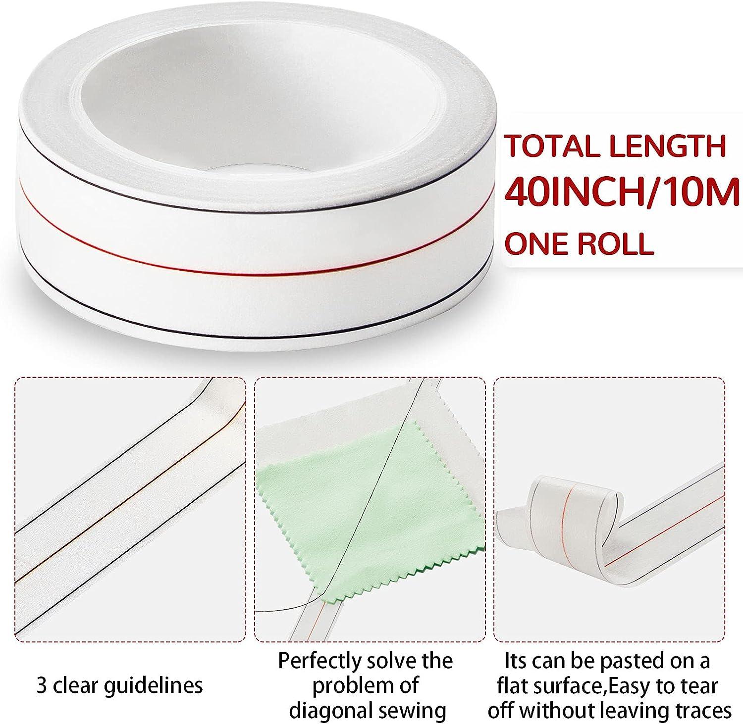 Diagonal Seam Tapes Sewing Basting Tape for Sewing Straight Diagonal Seams  Instruction Tool (4 Rolls)