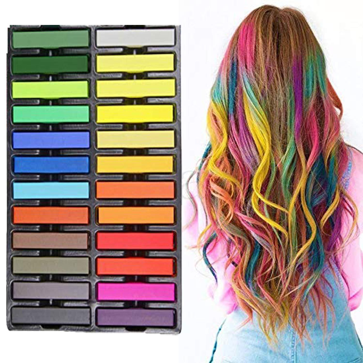 Hair Chalk Set for Kids and Pets Temporary Dog Hair Dye ,Mordely 24 Colors  Washable Hair Dye Art,Best Gift for Party,Halloween,Birthday,New  Year,Easter & Cosplay Makeup