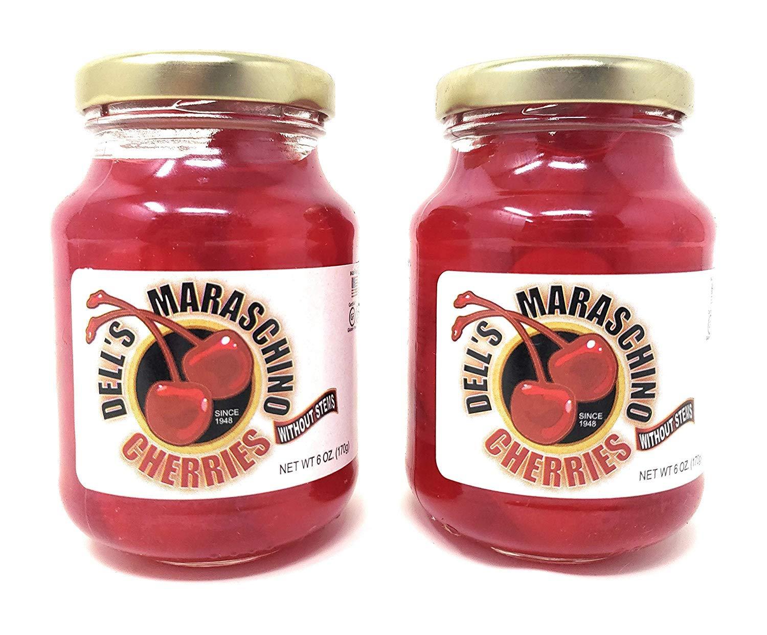 Dells Maraschino Cherries Without Stems 2 Pack Total Of 12oz 8392