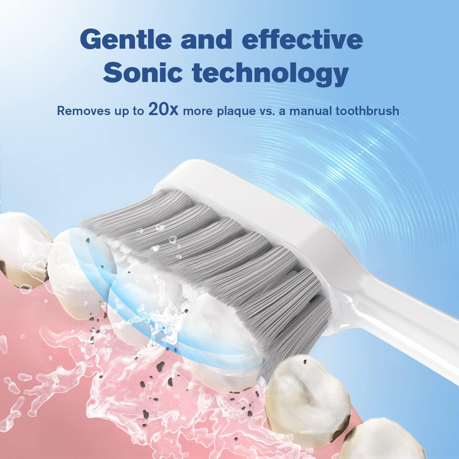 Sonic 48K Electric Toothbrush - Includes 12 x Brush Heads (Black) –