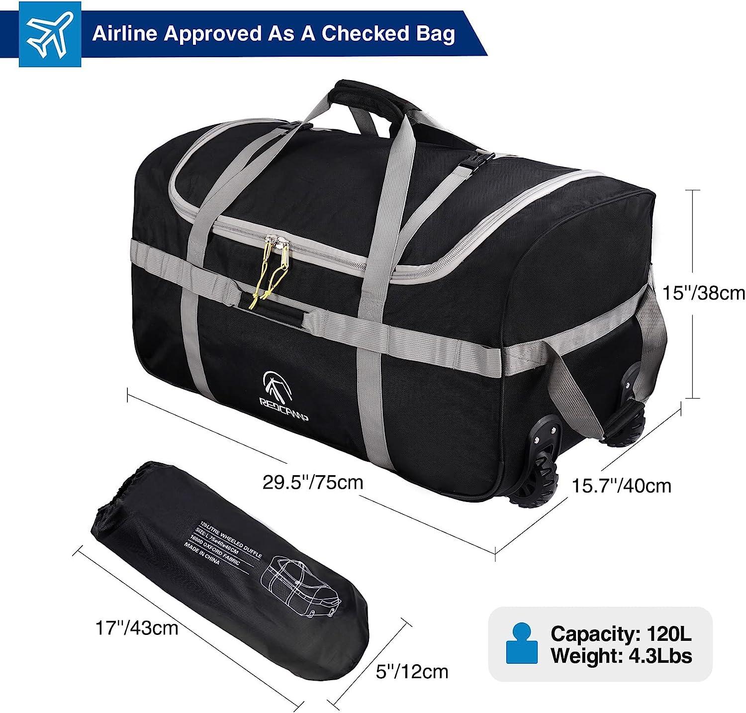 120L Foldable Collapsible Waterproof Travel Duffel Bag for Men and Women  with Shoe Compartment