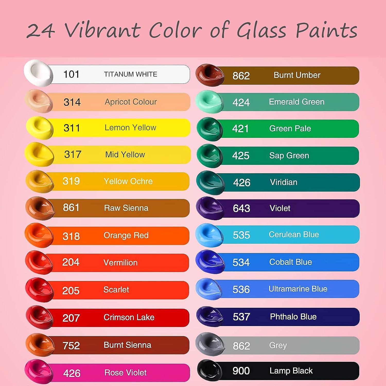  Acrylic Paint 1 Set Glass Paint Bright Colors