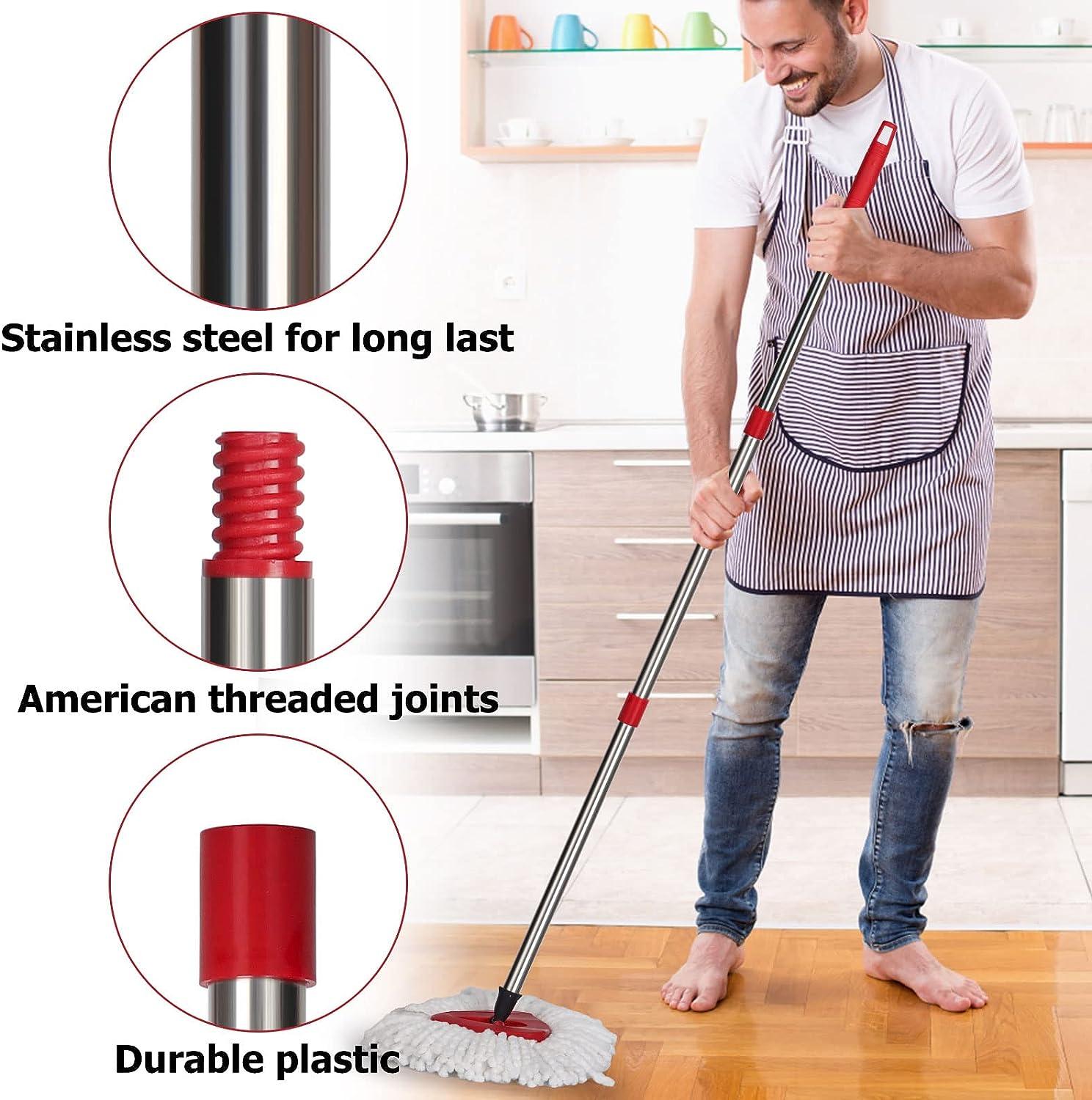 Qulable Spin Mop Replacement Handle - Mop Stick Compatible with O-Cedar  Spin Mop, 4-Section 30 to 58 Mop Handle Replacement Stick, EasyWring Mop