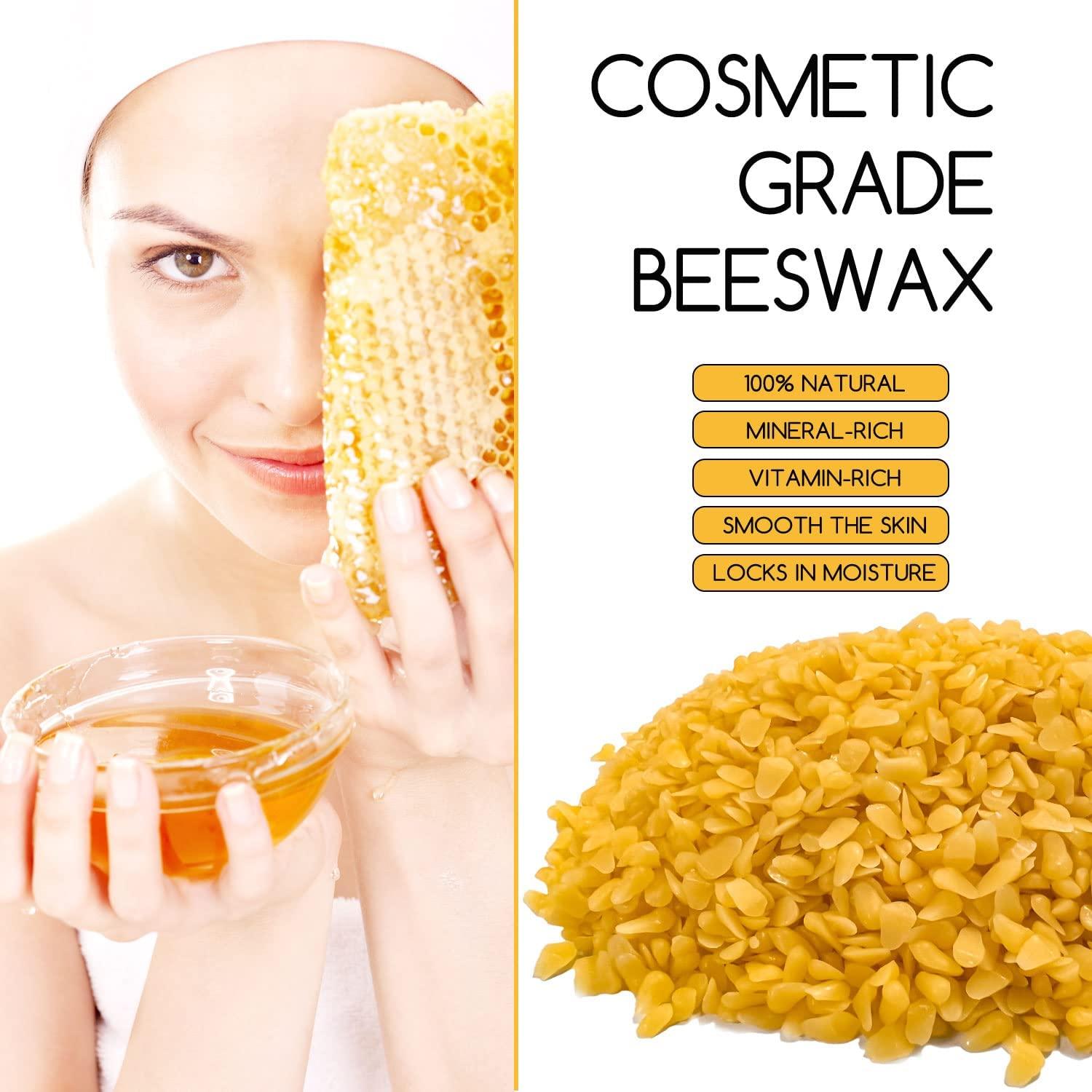 White Beeswax Pellets 8 oz 100% Pure And Natural Triple Filtered For Skin,  Face, Body and Hair Care DIY Creams, Lotions, Lip Balm and Soap Making