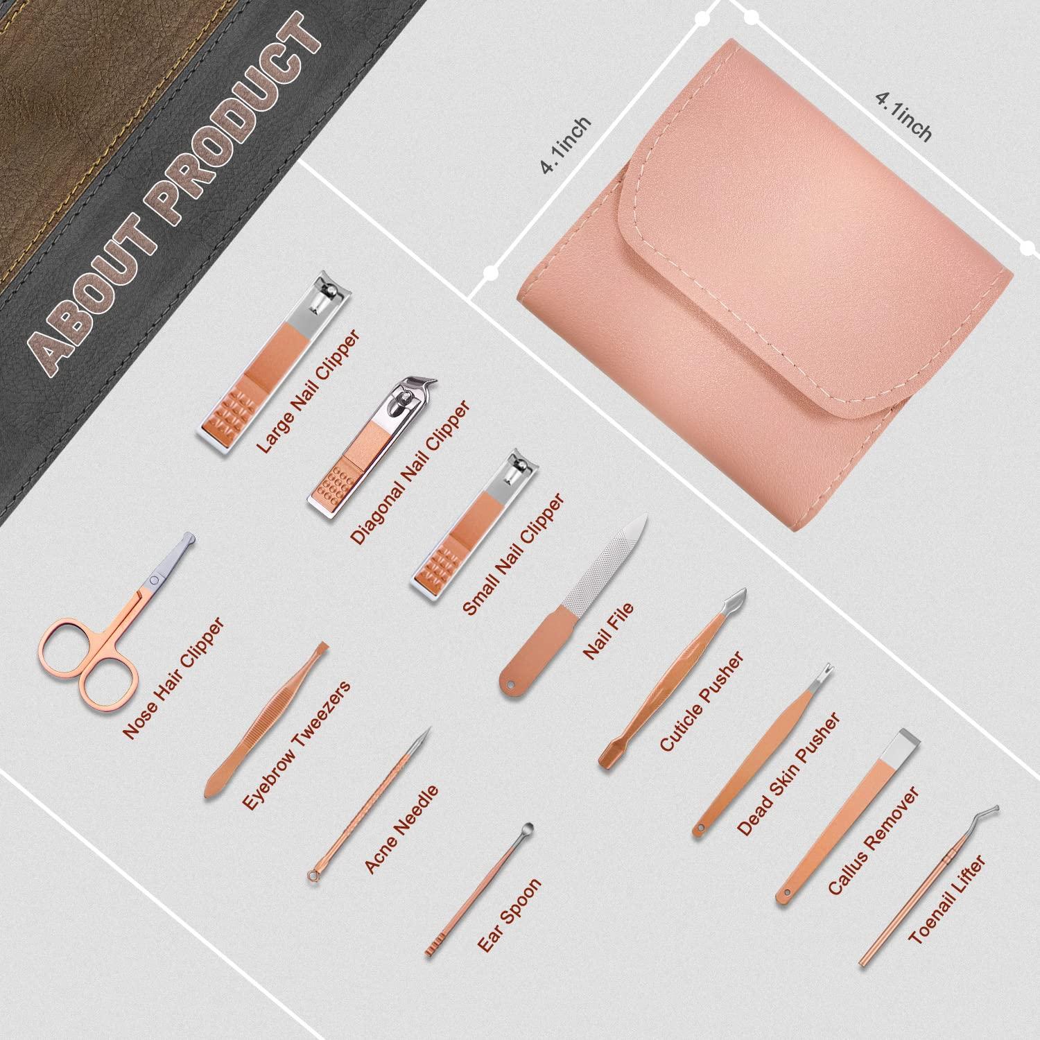 Nail Clipper Kit - 12 Pieces Manicure Set Women Professional