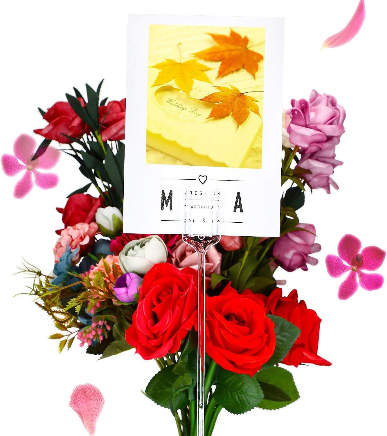 80pcs 12 Plastic Floral Picks Transparent Fork Shape Head Card