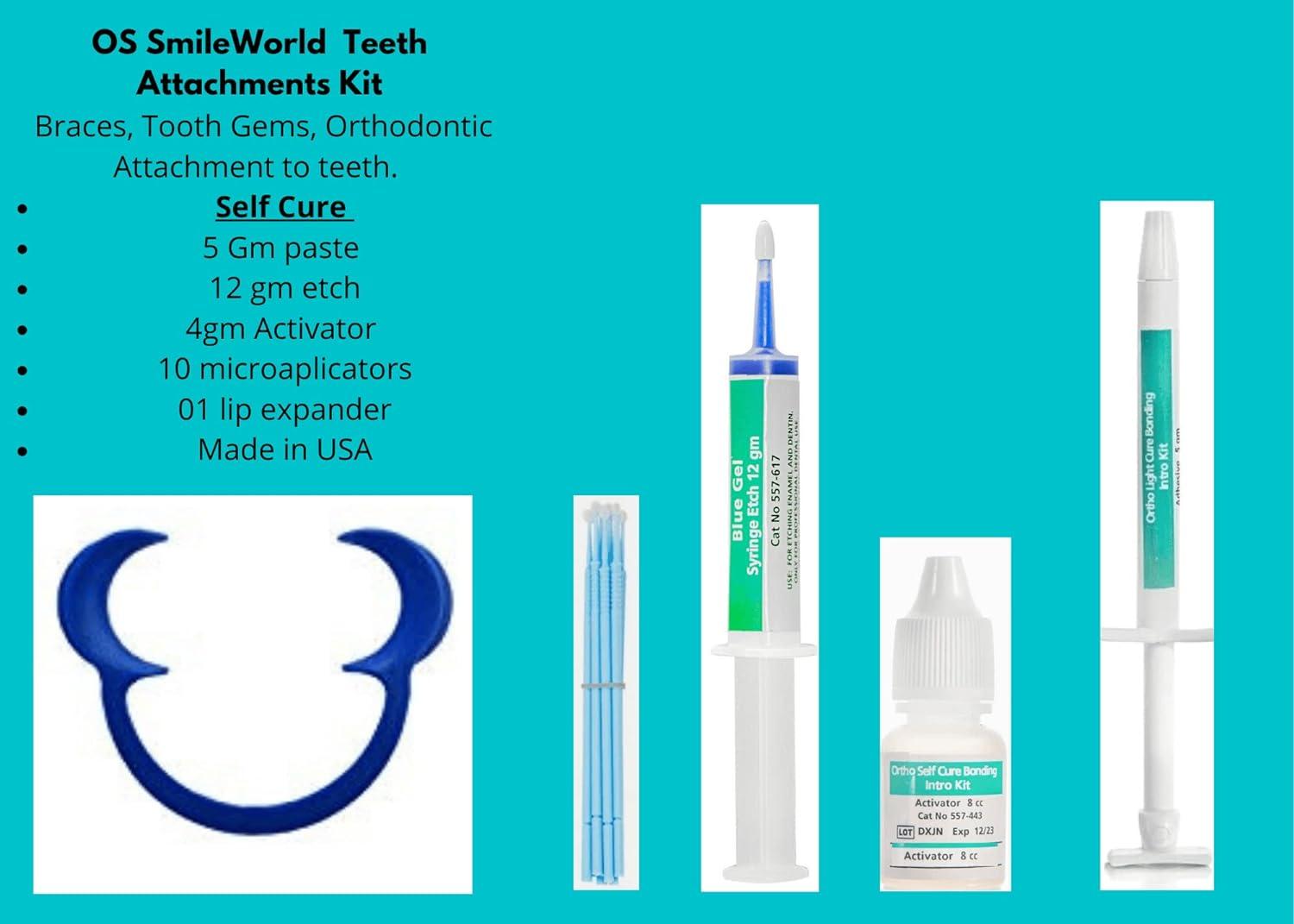 OS SmileWorld - UV Bonding - Tooth Gem - Braces - 1 Bottle 7 ml Kit - Made  in USA Tooth Gems, Metal, Plastic ETC.