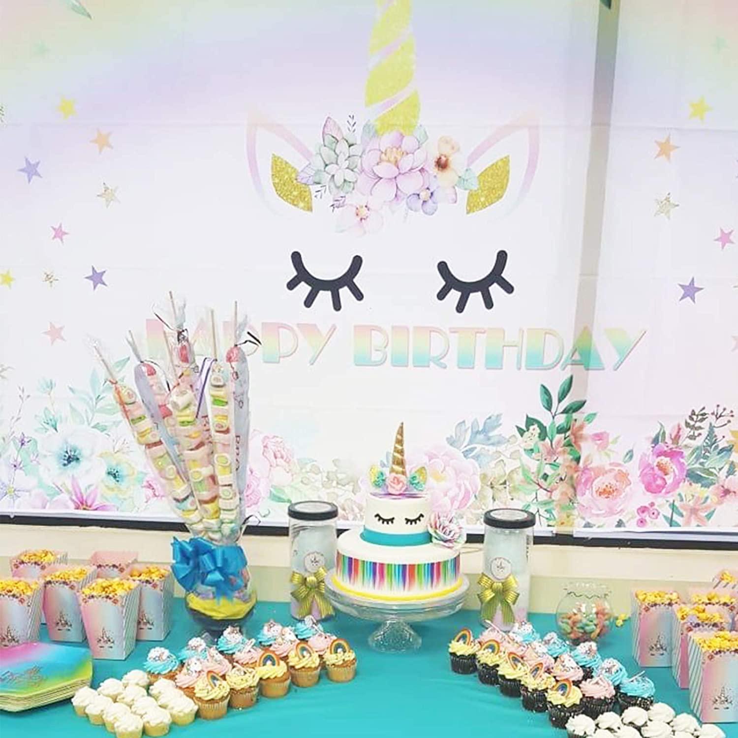 Unicorn Rainbow Cake Topper Unicorn Birthday Decorations Birthday Sign Cake  Topper Unicorn Party Decorations Kids Party Decorations 