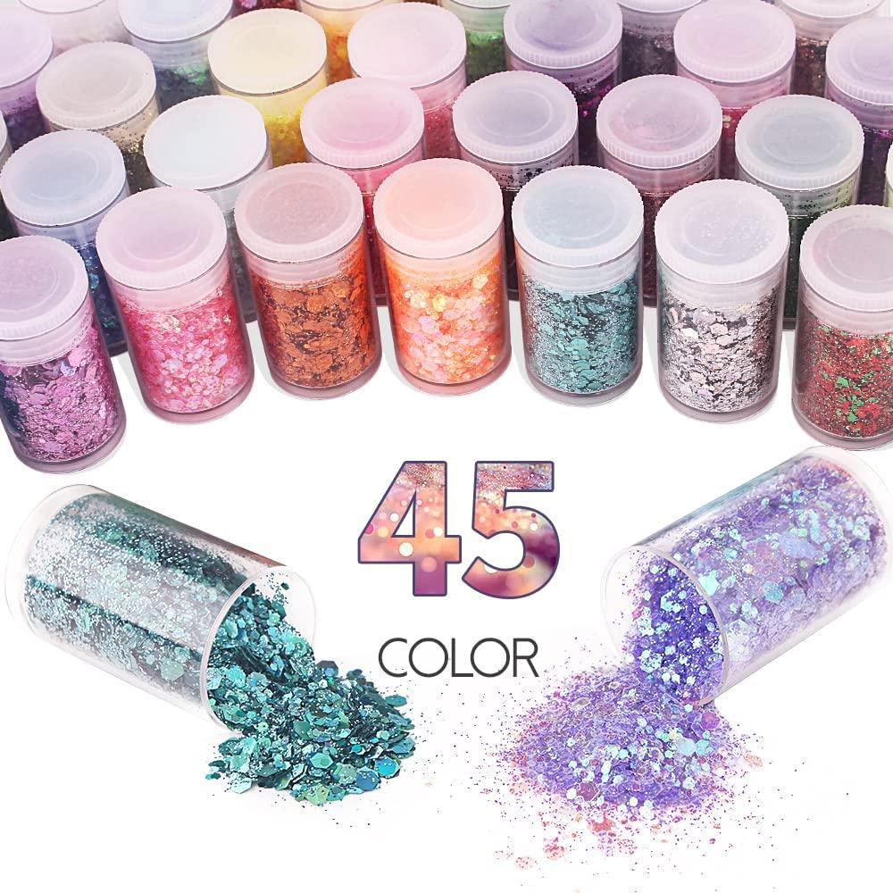 16 Colors 50g/ bag Chunky Mix Iridescent Chunky glitter for nails/ glitter  for face/ glitter for art/Rainbow/ iridescent glitter