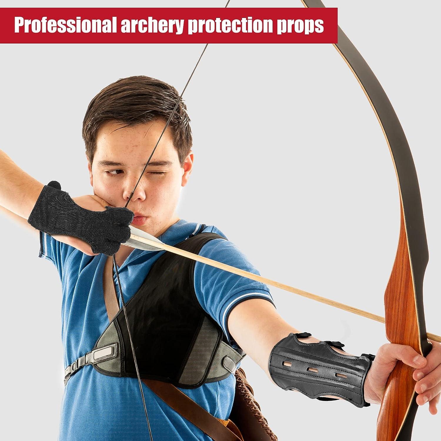 2 Pcs Archery Arm Guard Archery Glove Youth Kit Adjustable 3 Strap ...