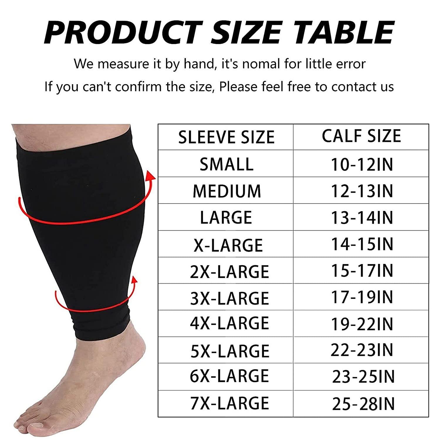Plus Size Compression Sleeves For Calves Women Wide Calf Compression Legs Sleeves Men 4xl