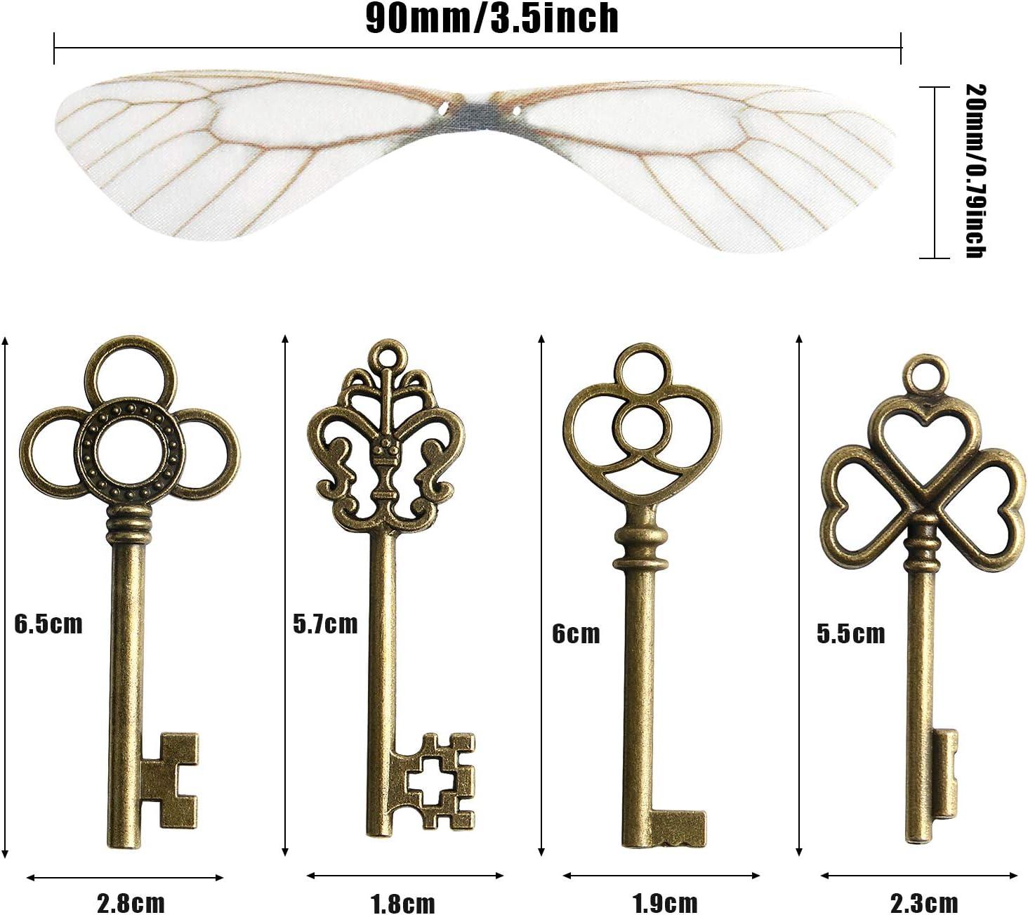 40pcs Vintage Keys Magic Antique Keys Alloy Key Pendant Charm Decor