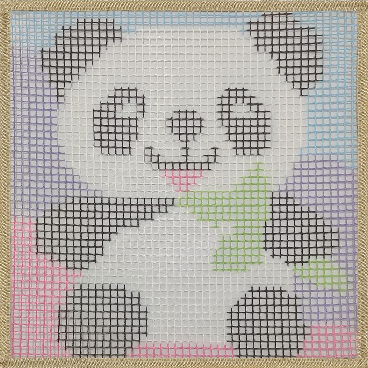 DIY Latch Hook Kits Throw Carpet Embroidery Cover Rug Pattern Color Printed  Canvas Crochet Needlework Crafts for Kids and Adults(Panda:30x30cm/12 X12 )