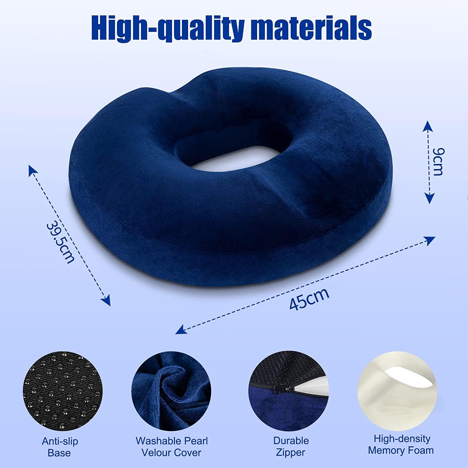 Visible Hole Donut Orthopedic Seat Cushion Relieves Piles, Lower
