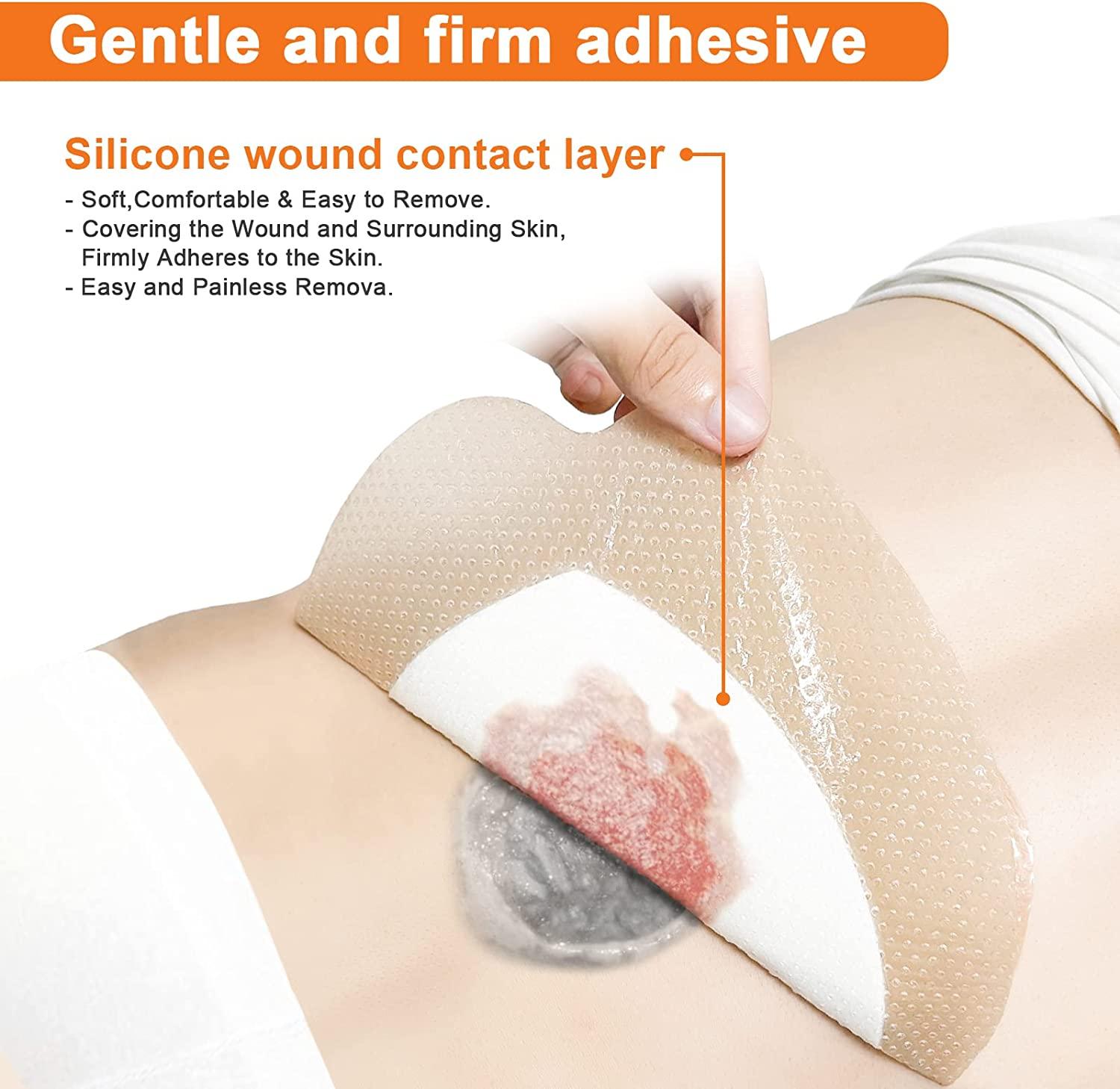 Sacrum Silicone Foam Dressing with Border for Sacral Ulcer, Butt
