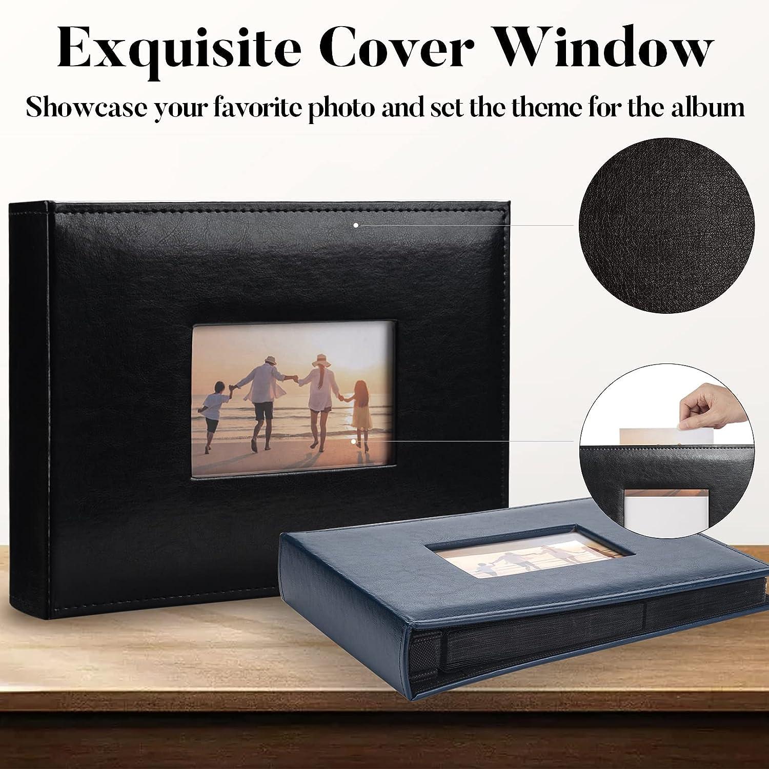 Photo Album 4x6 50 Pockets 2 Packs, Leather Cover Mini Photo Book, Can Save  1