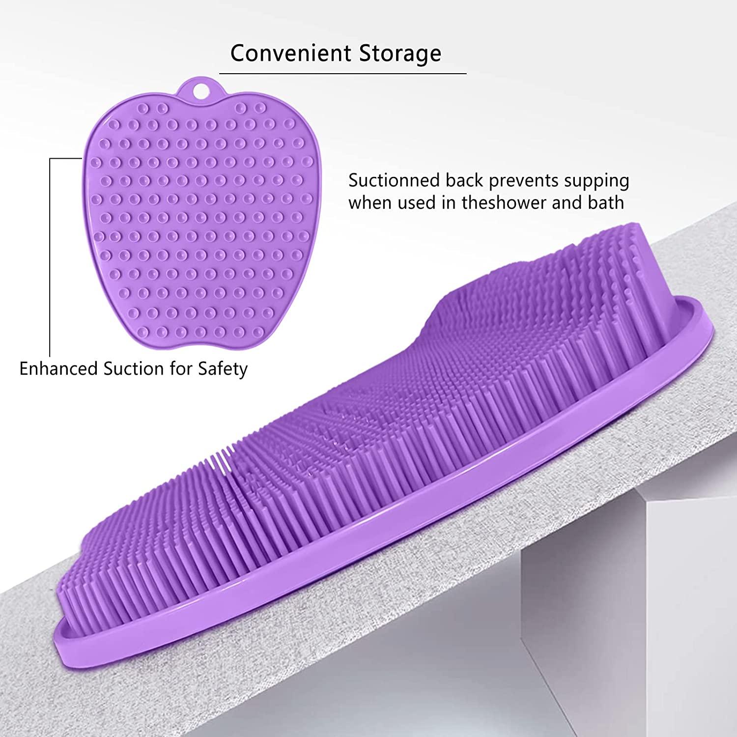 Roca Silicone Foot Scrubber Shower Mat - Purple