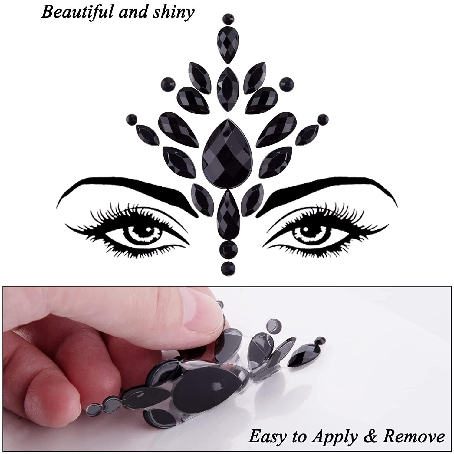 Face Jewel Stickers Adhesive Face Gems Rhinestone Jewels Party