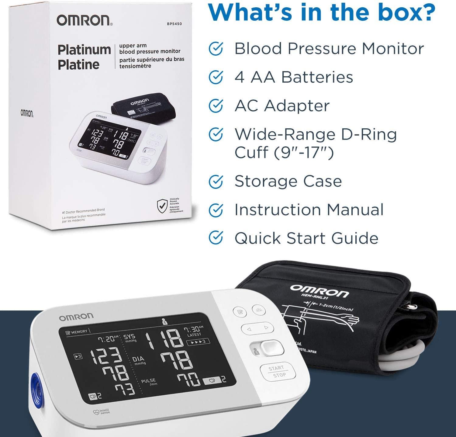 Omron 7 Series Upper Arm Bluetooth Blood Pressure Monitor with AC