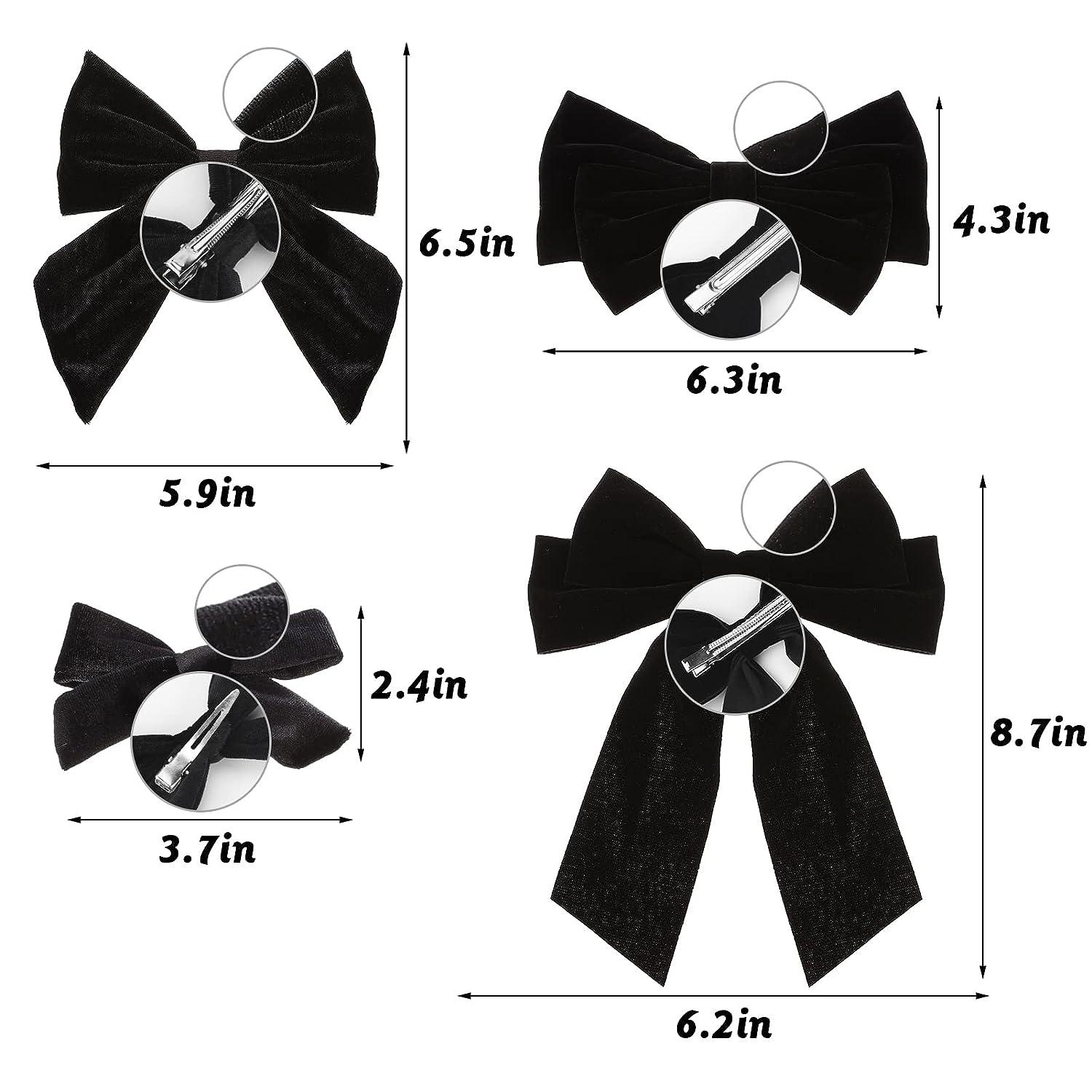  4PCS Velvet Hair Bows Hair Ribbon Clips Big Fall