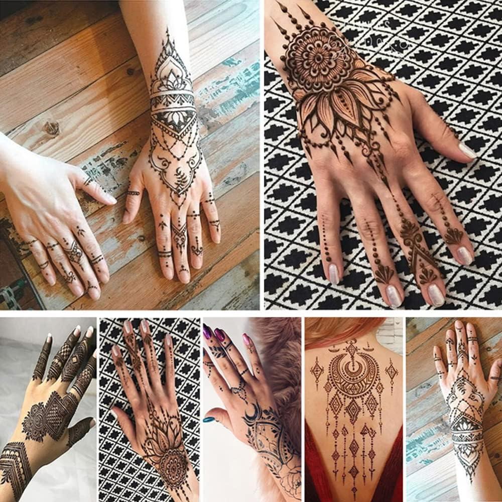 Henna Mehndi Stencils Temporary Tattoo Hand Glitter Template Body Art  Sticker