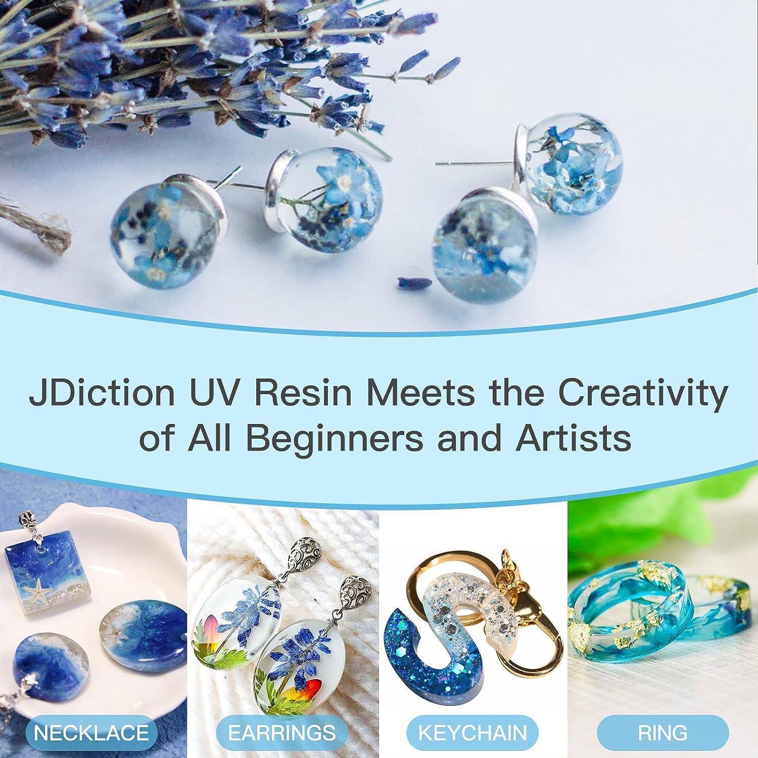JDiction UV Resin Kit with Light/Lamp, Jewelry Making Clear UV