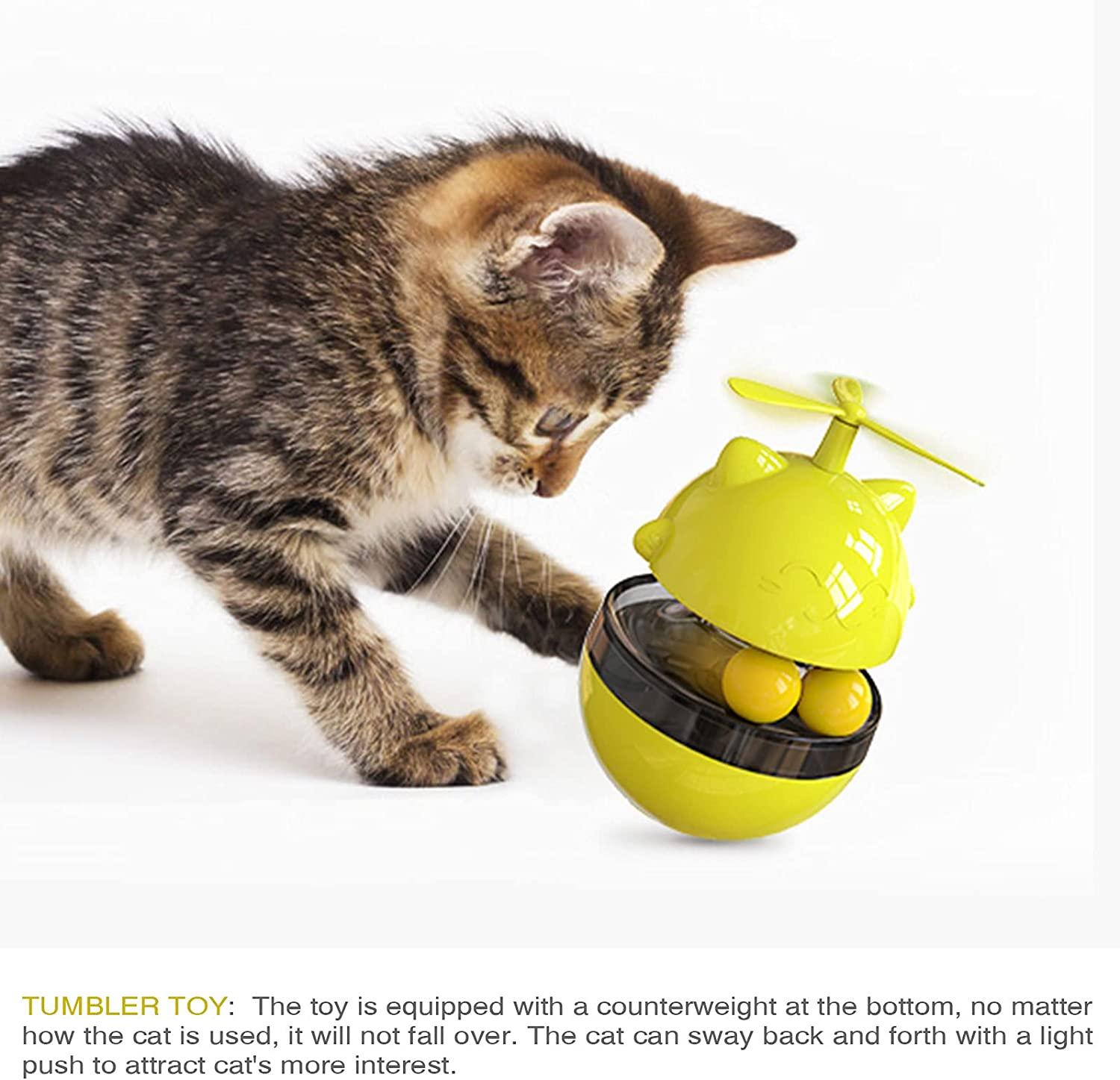 Cat Slow Feeder Toy - Funny Tumbler Style, IQ Traning Interactive