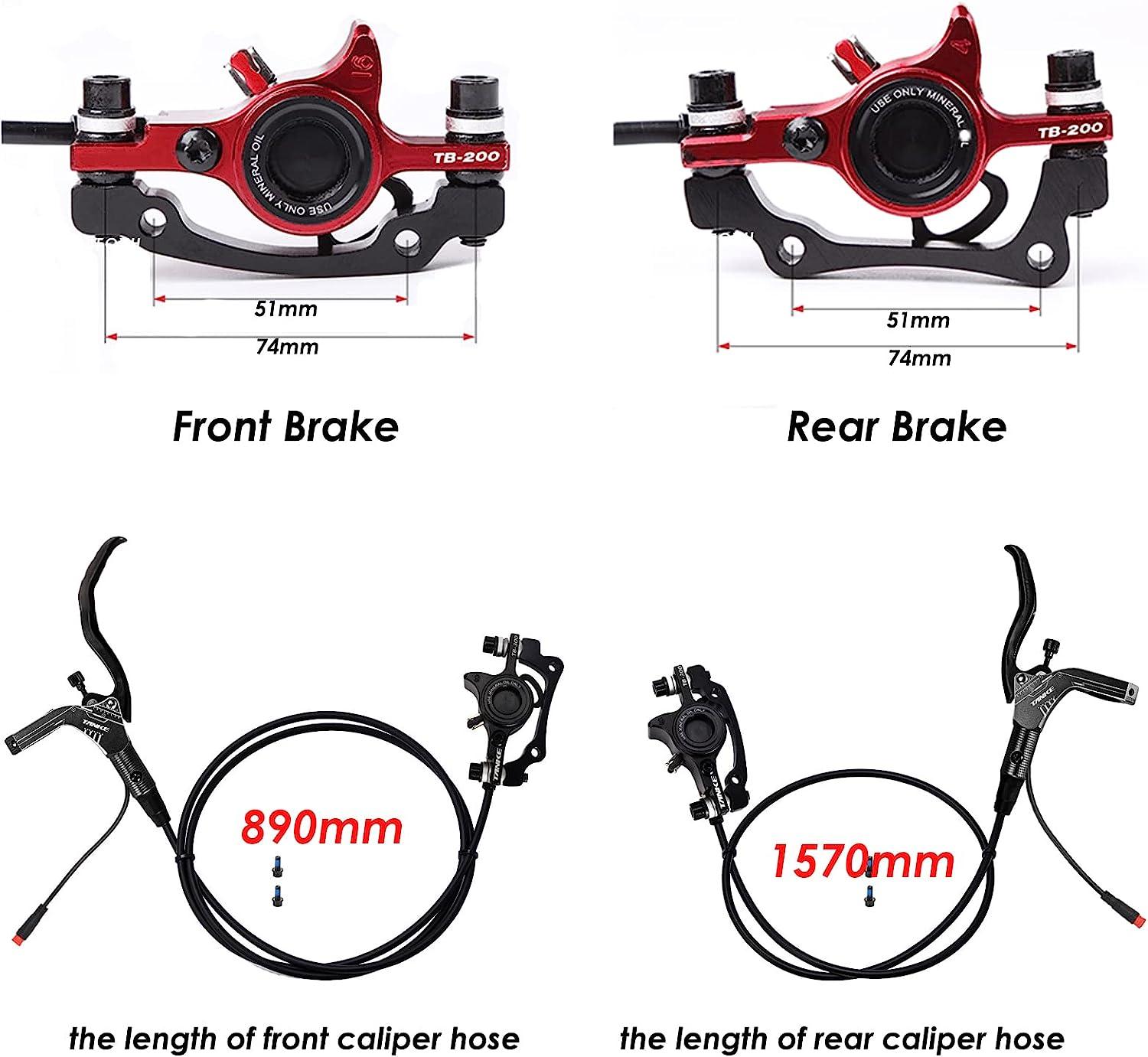 Jfoyh E Bike Electric Power Off Hydraulic Brake Set With 160mm Rotors Front And Rear Hydraulic