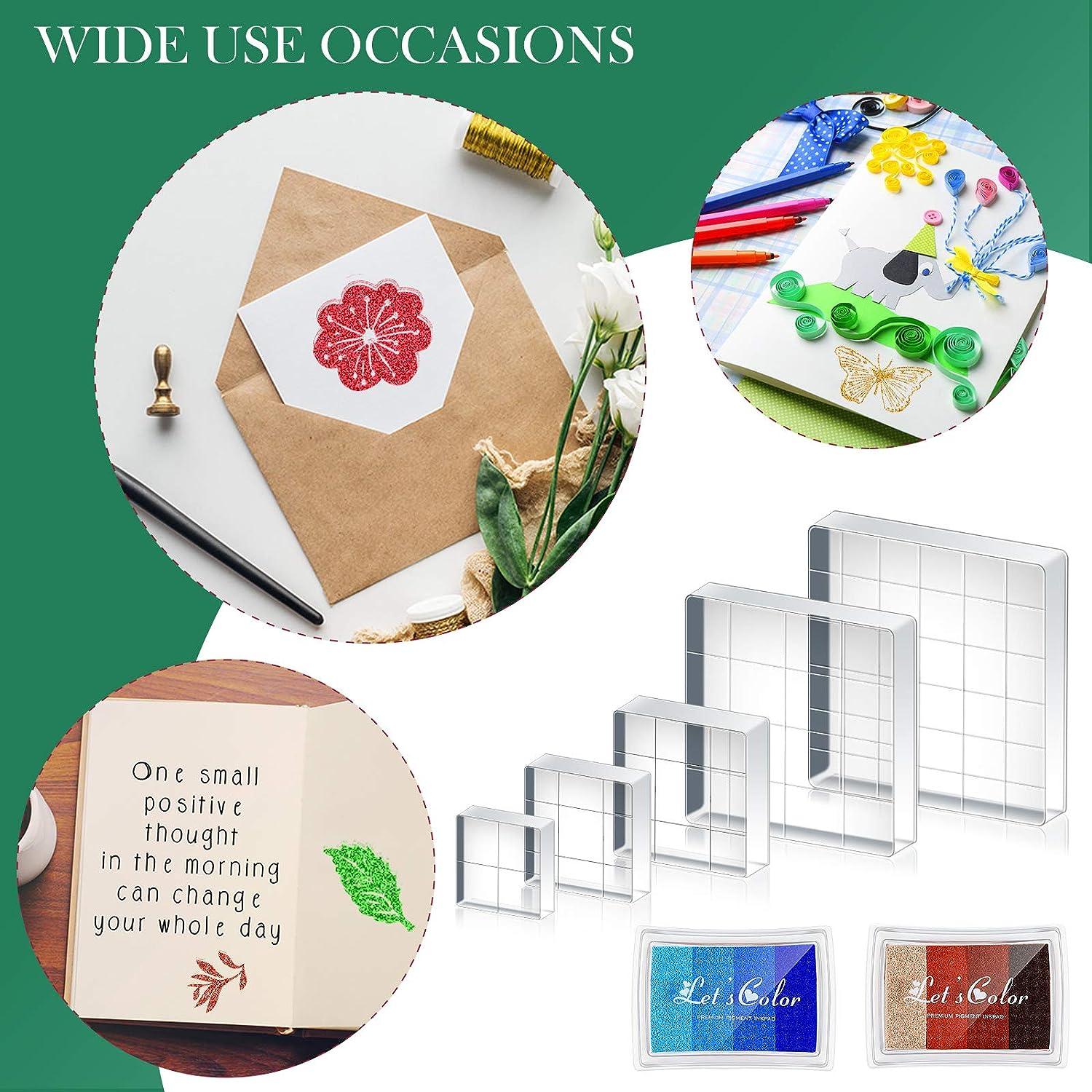 7 Pcs Acrylic Stamping Blocks Decorative Stamp Blocks, Clear Stamp