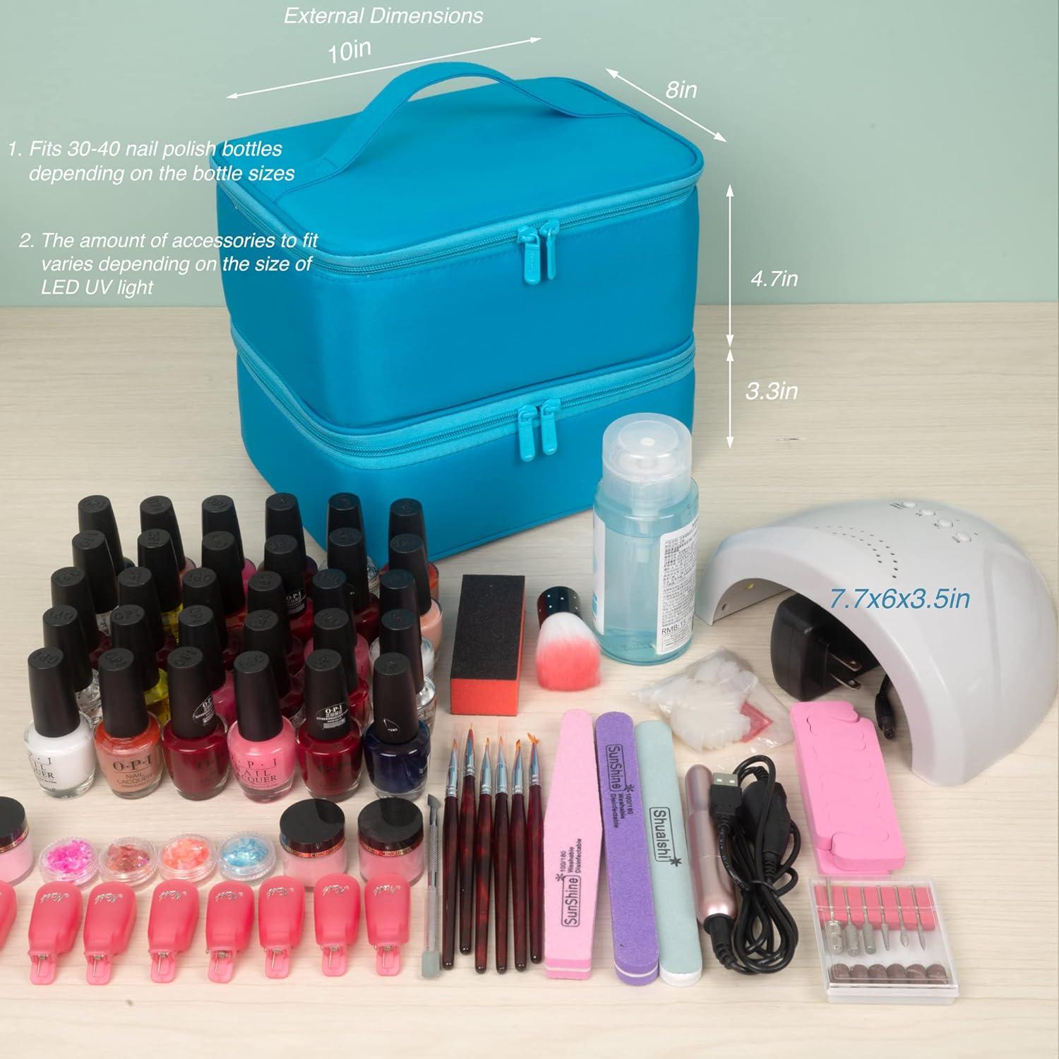 Large Nail Care Manicure Storage Organizer Carrying Case Bag, Fits
