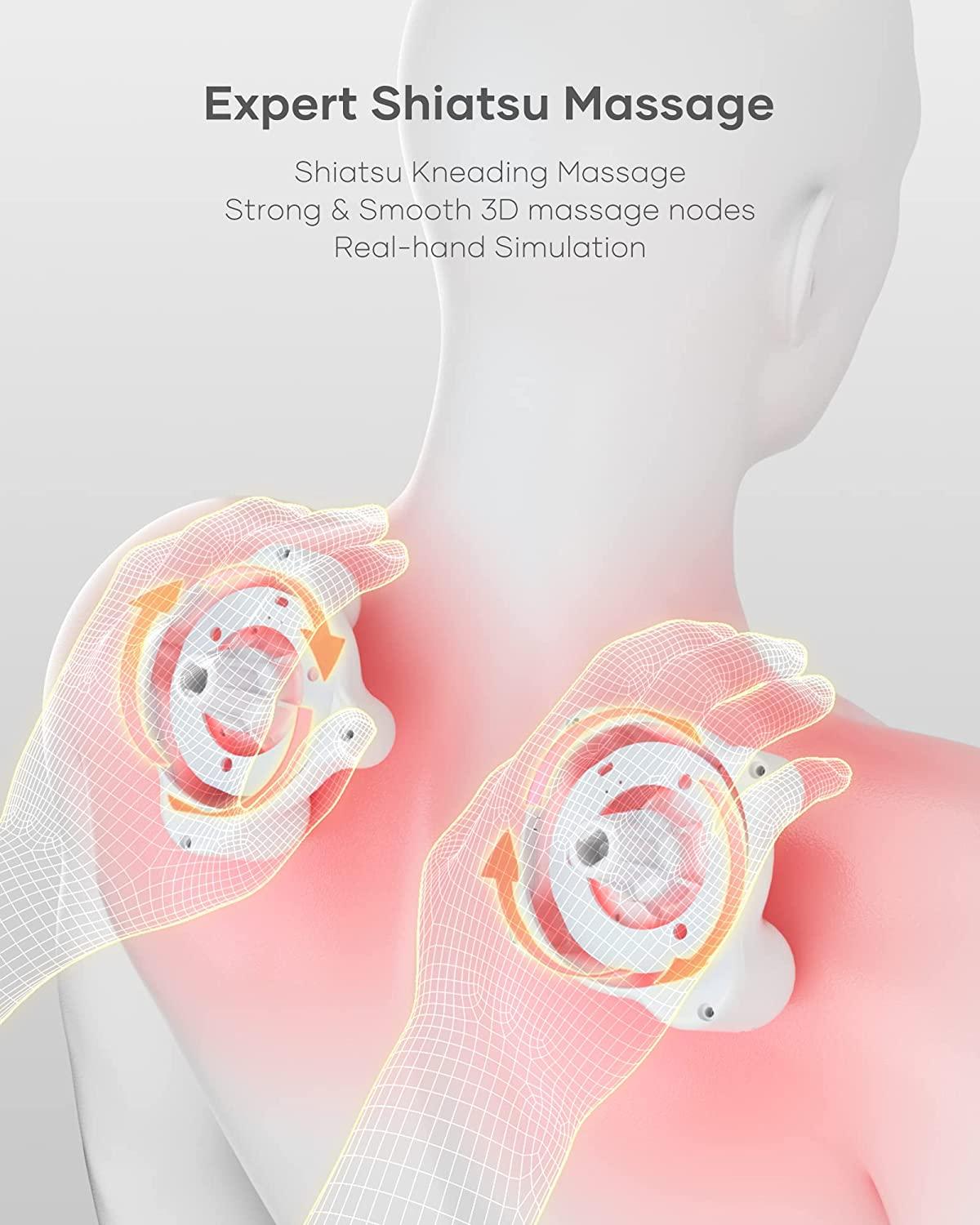  Careboda Shiatsu Back Massager with Heat, 3D Deep