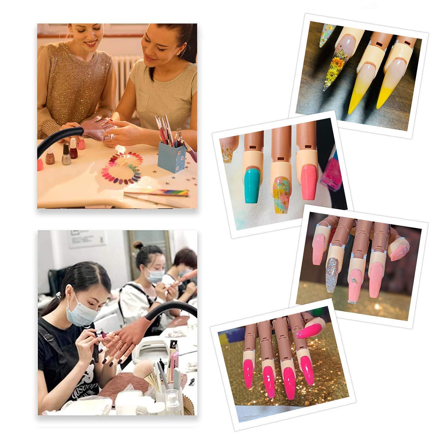 Practice Hand for Acrylic Nail, Fake Hand for Nails Practice, Flexible  Movable Fake Hand Manicure Practice Tool, Nail Art Training Practice