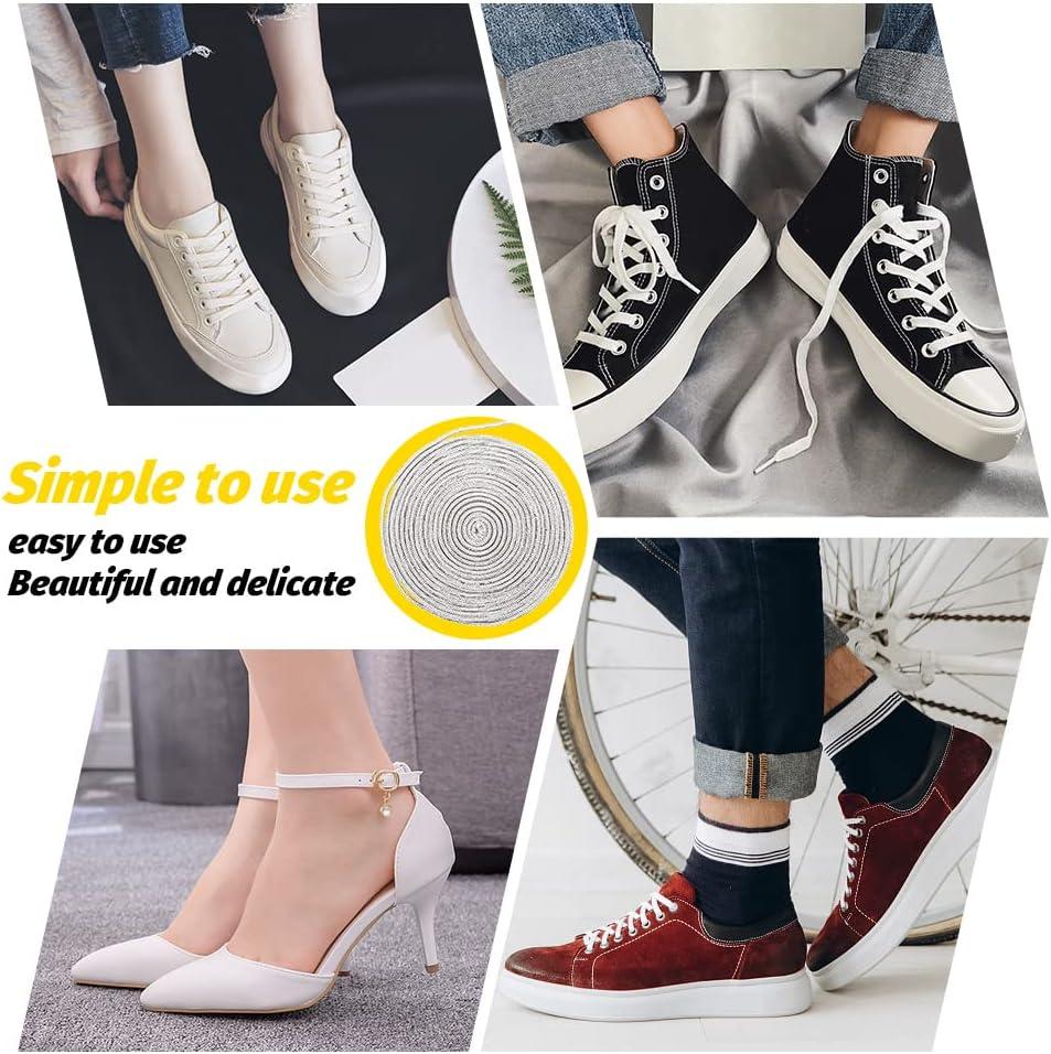 5.47 Yards Rhinestone Shoe Laces and 30pcs Metal Shoe Lace Tips,- Can be  DIY Hoodie String Pants Straps, Hat Decorations Glitter Cords (Silver)