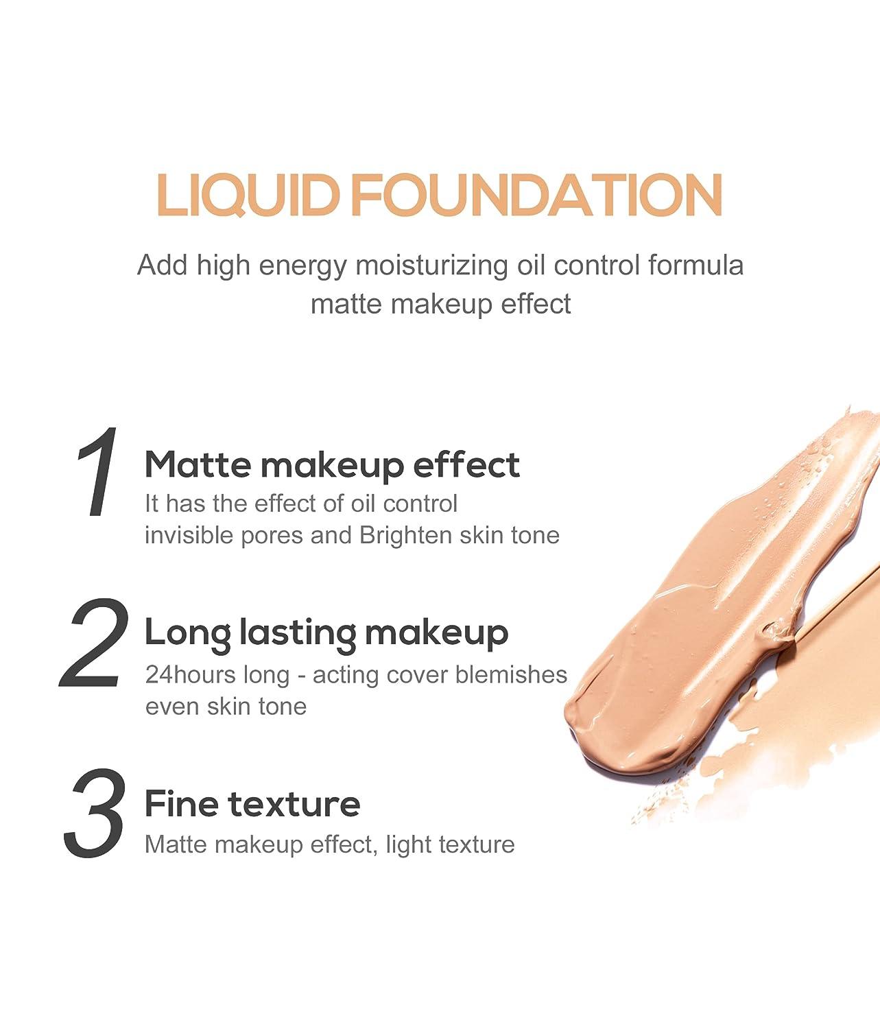 3 Colors Waterproof Matte Concealer BB Cream Lasting Liquid Foundation