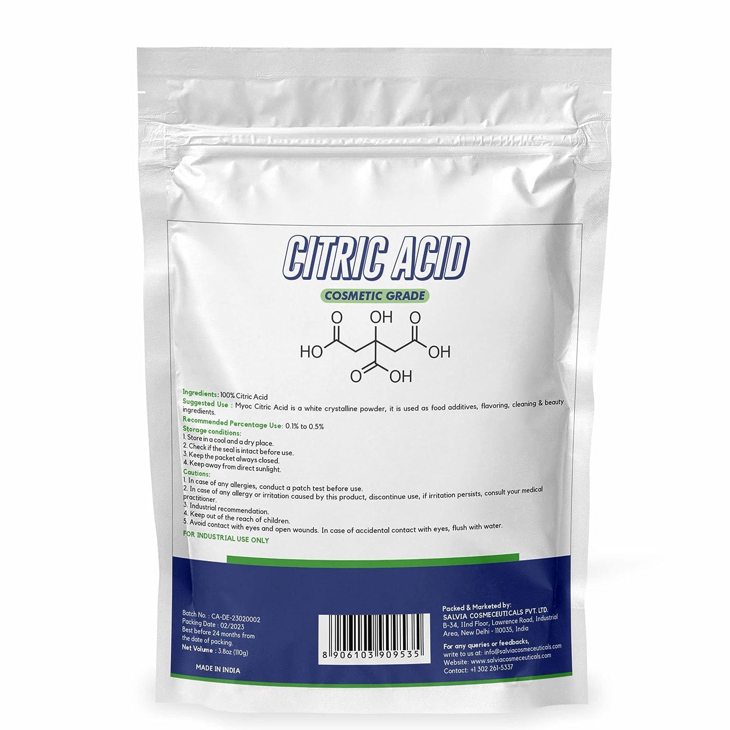Myoc Pure Citric Acid Powder for Cleaning Grocery & Gourmet Food Bath Bombs  Citric Acid