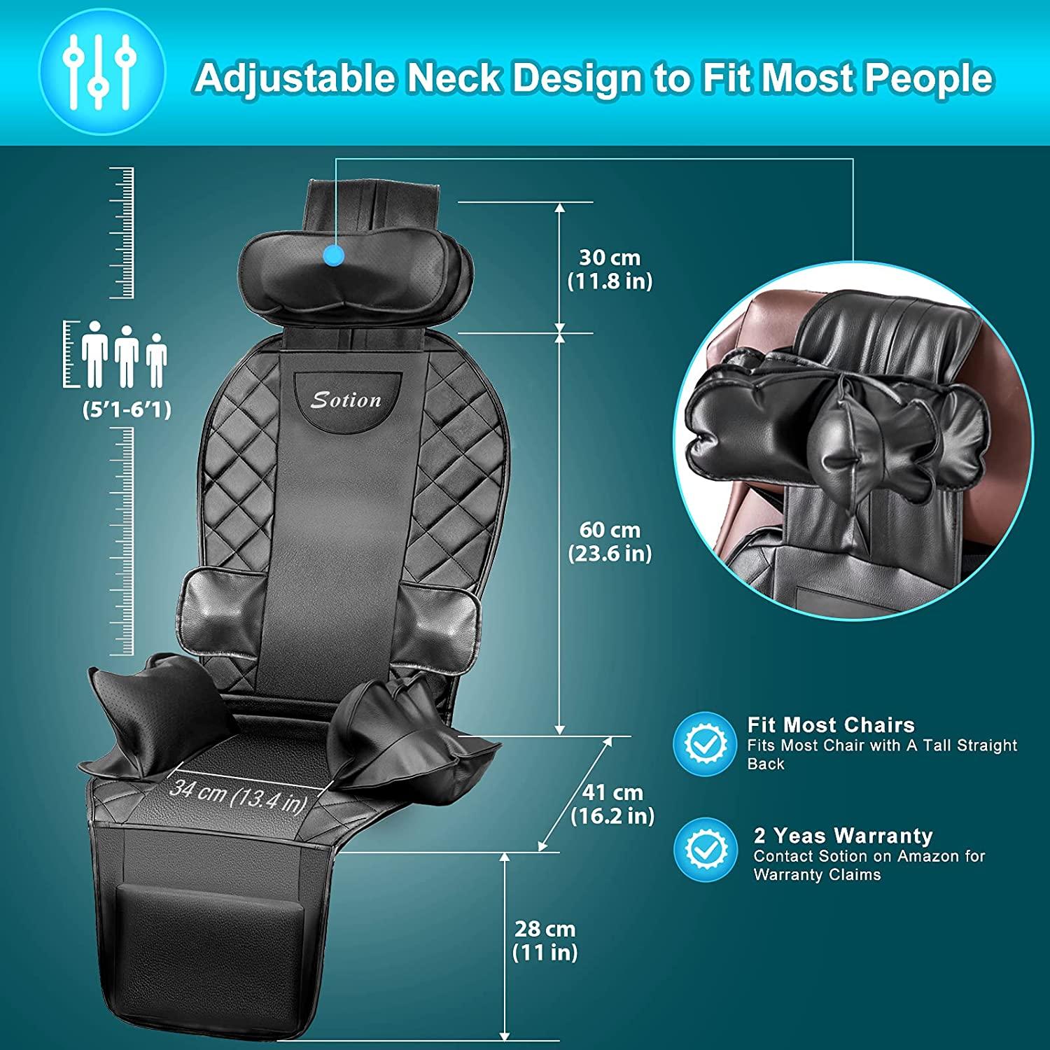  Back-Massager with Compression and Vibration, Height-Adjustable  Seat Massager, Massage-Chair-Pad for Neck Back Waist Hip, Chair Massager  Cushion Helps Relieve Pain and Fatigue, Office or Home Use : Health &  Household