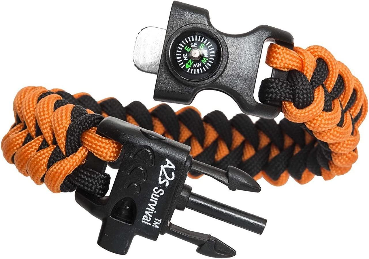 TrustShip ™ Bracelet Survival Cord Bracelets With Compass , Emergency  Tactical EDC Paracord Bracelet,Survival Gear Kit for Hiking Traveling  Camping (Random Color Will be Sent) (Green with Black) Men & Women Price