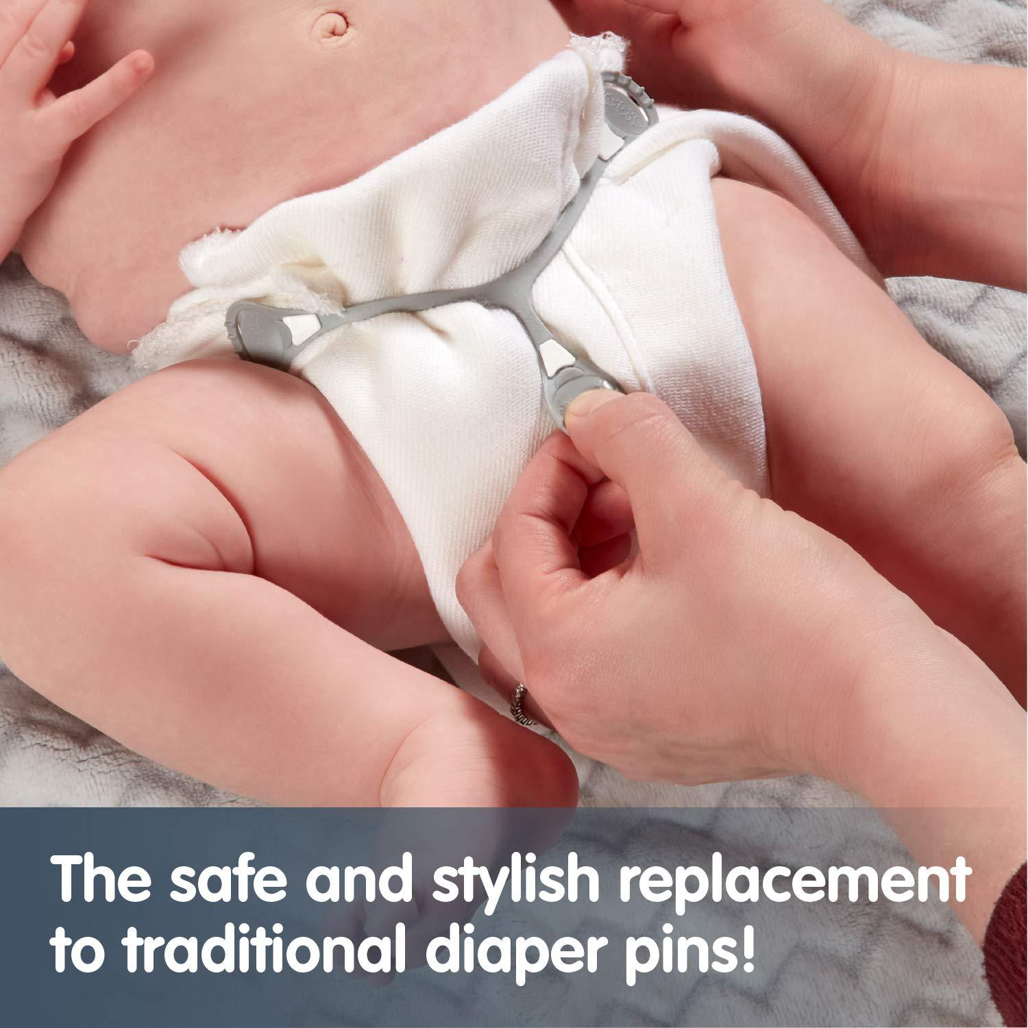 Snappi Cloth Diaper Fasteners replaces Pins Use with Prefolds and Flats 5 Pack