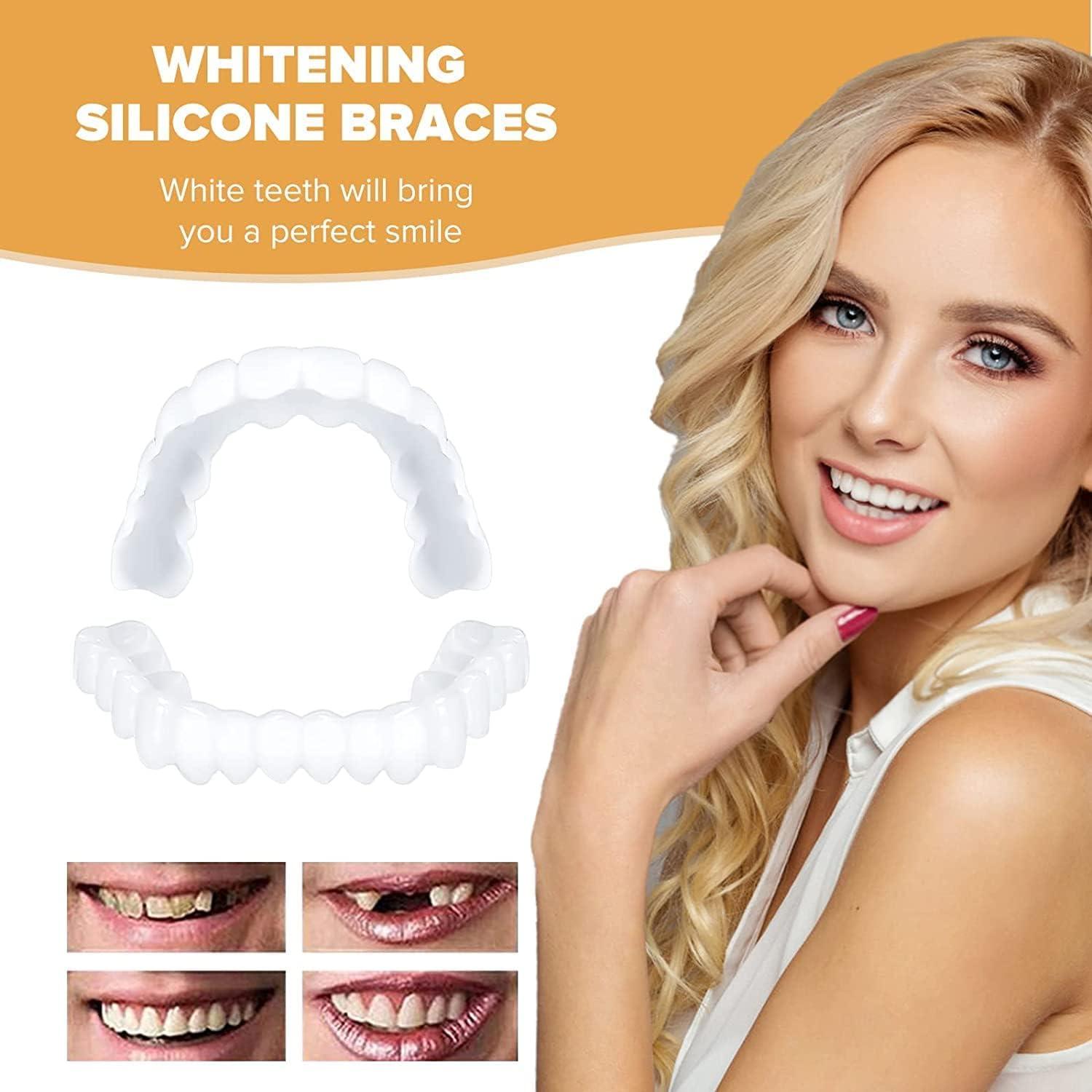 Denture Smile Teeth Customizable Temporary Perfect Fake Teeth Molds Braces  for Snap in Instant &Confidence Smile
