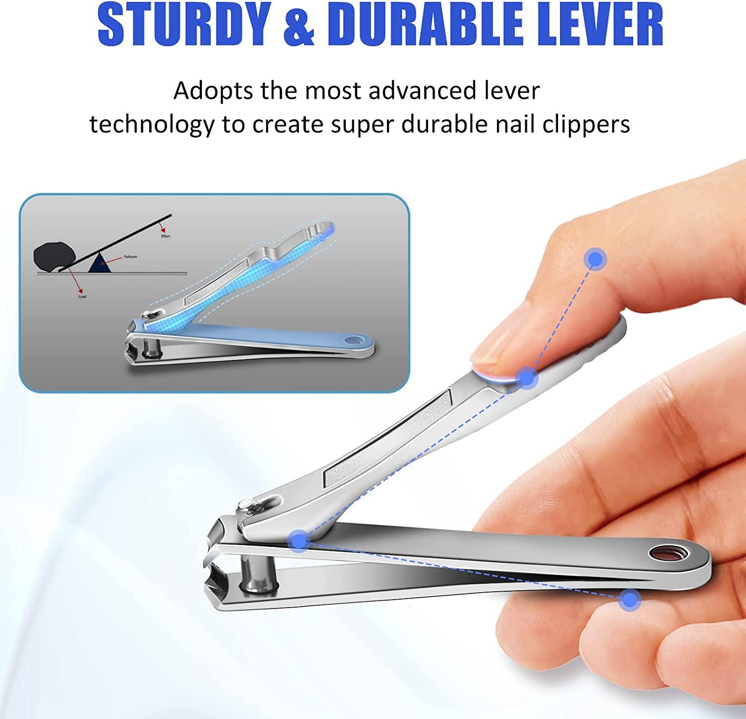 DR. MODE Nail Clippers Easy Grip 360 Degree Rotary Toenail Clippers for Men  Seniors Ultra Sharp Stainless Steel Long Handle Fingernail Clippers Heavy  Duty Large Nail Cutters Trimmer with Nail File