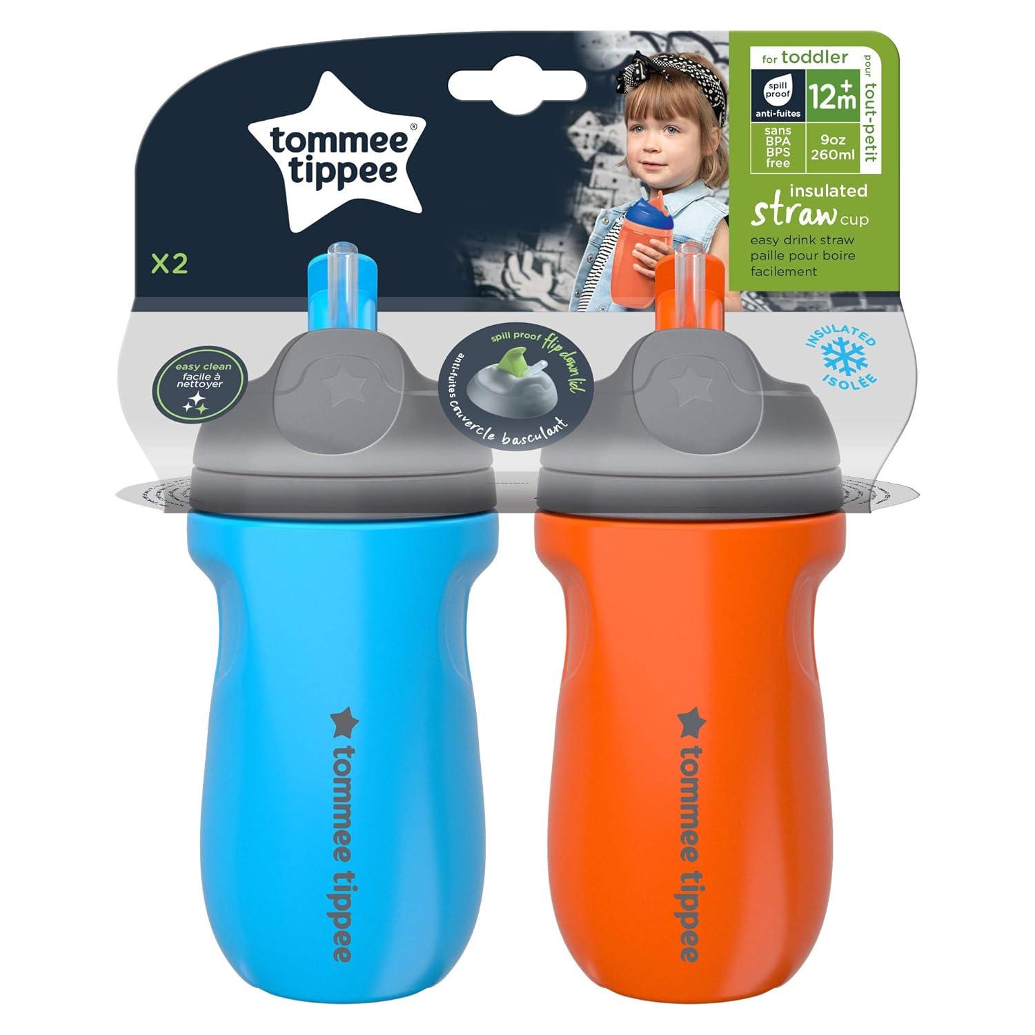 Tommee Tippee Insulated Straw Cup for Toddlers Spill-Proof 9oz