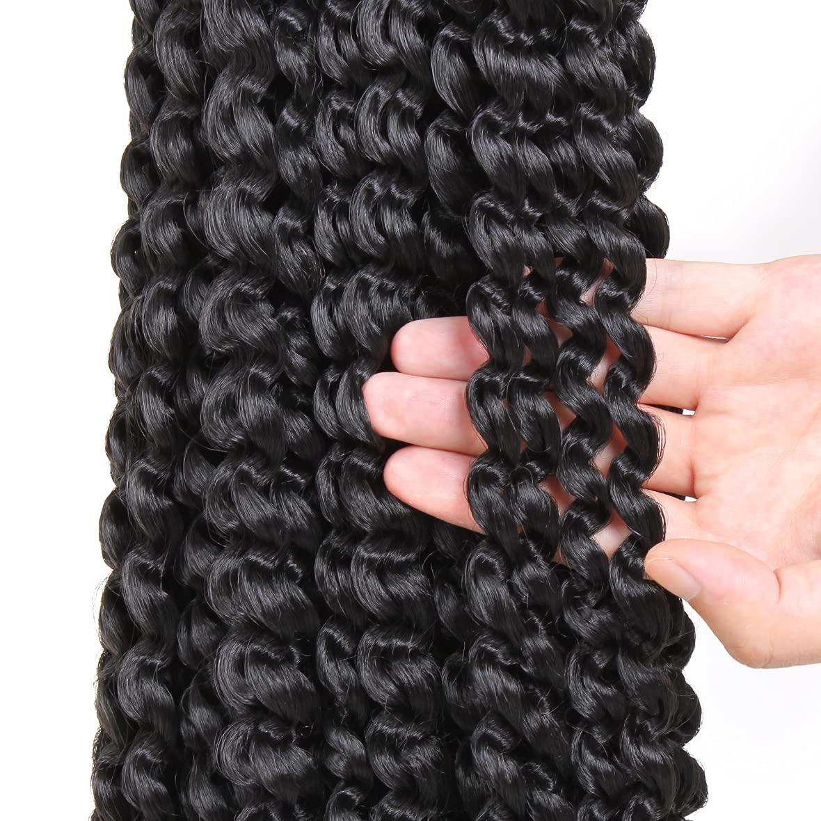 Leeven 6 Packs Passion Twist Braiding Hair for Butterfly Locs Natural Black  Water Wave Crochet Passion Twist Hair for Women 18 Inch Long Bohemian